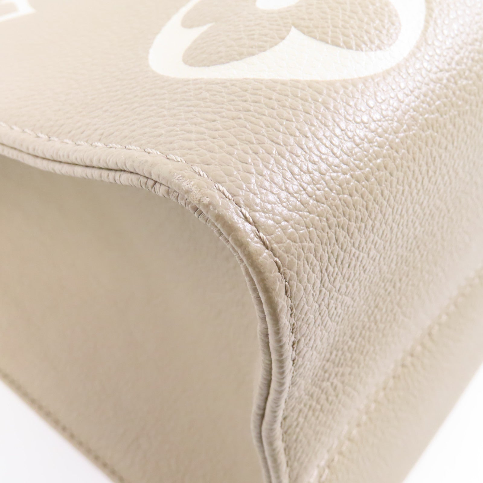 LOUIS VUITTON Monogram Empreinte OnTheGo MM金扣手挽肩背兩用袋米色