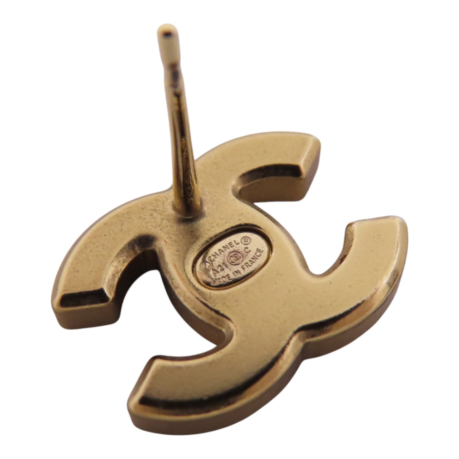 CHANEL 金屬/水鑽CC Earrings金扣耳環