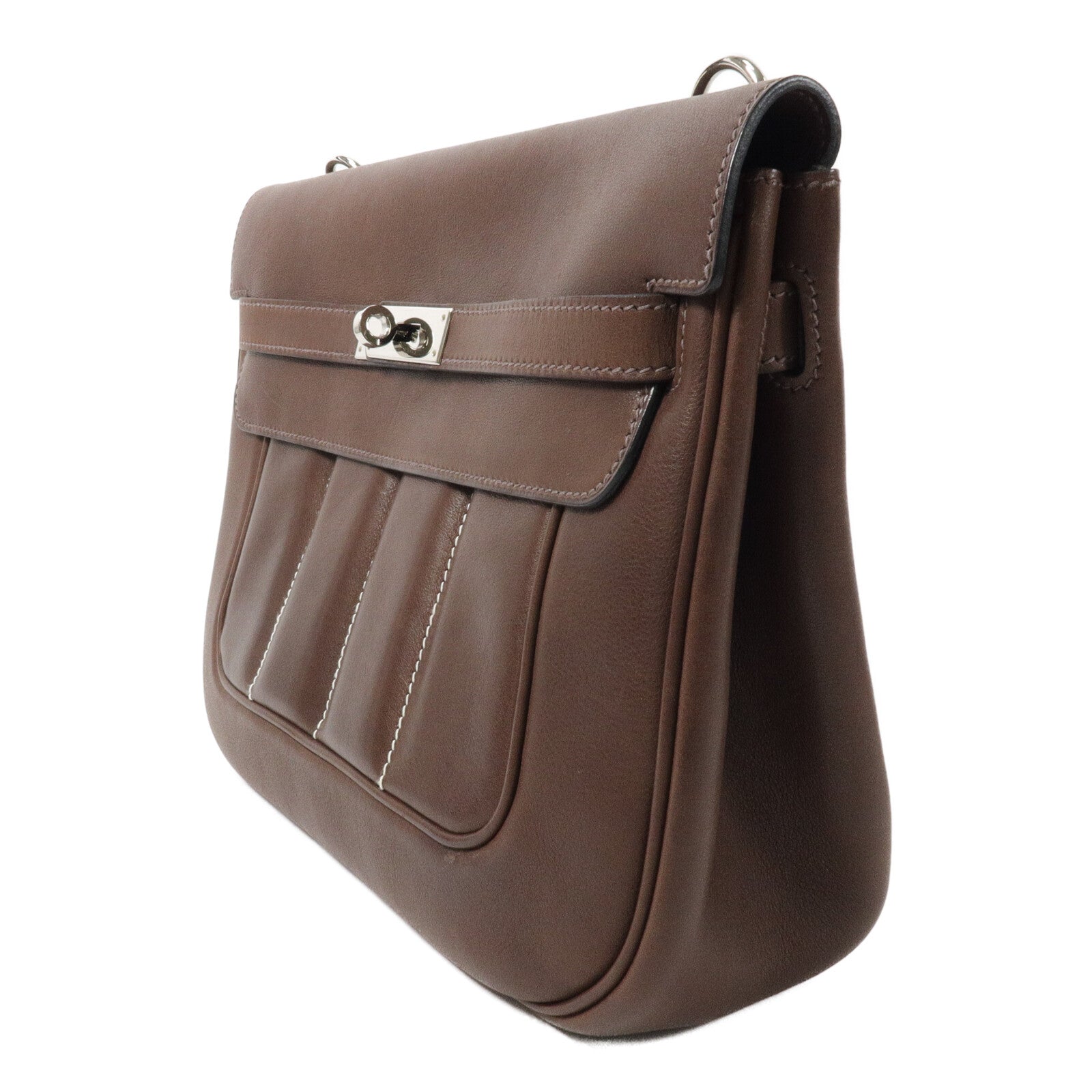 HERMES Swift皮革Berline 28肩背袋Cacao