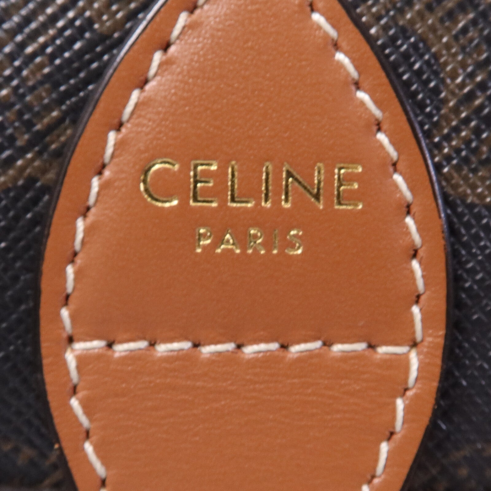 CELINE 塗層帆布Folco金扣肩背袋