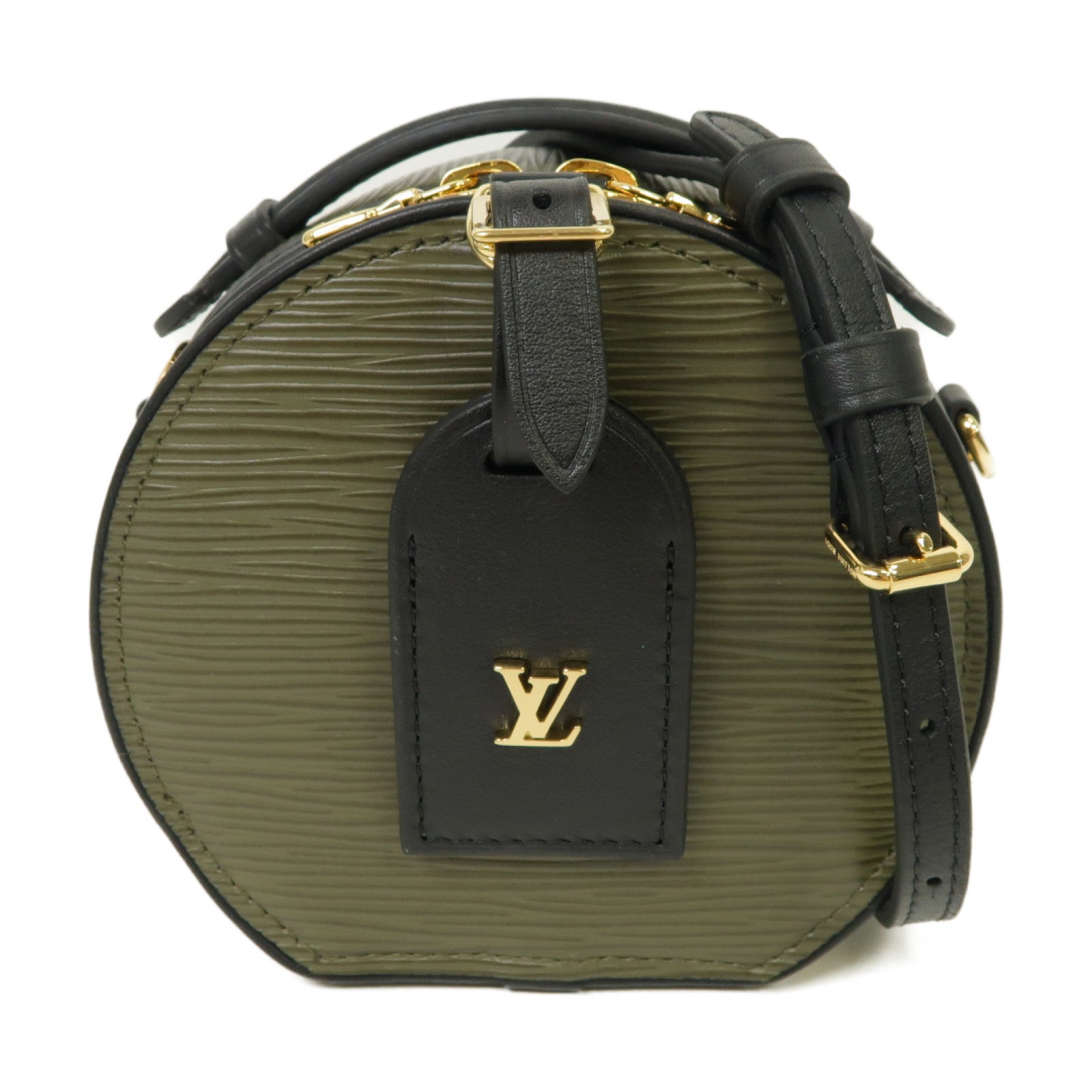 LOUIS VUITTON 【激減優惠】Epi Boite Chapeau金扣肩背袋深綠色/黑色