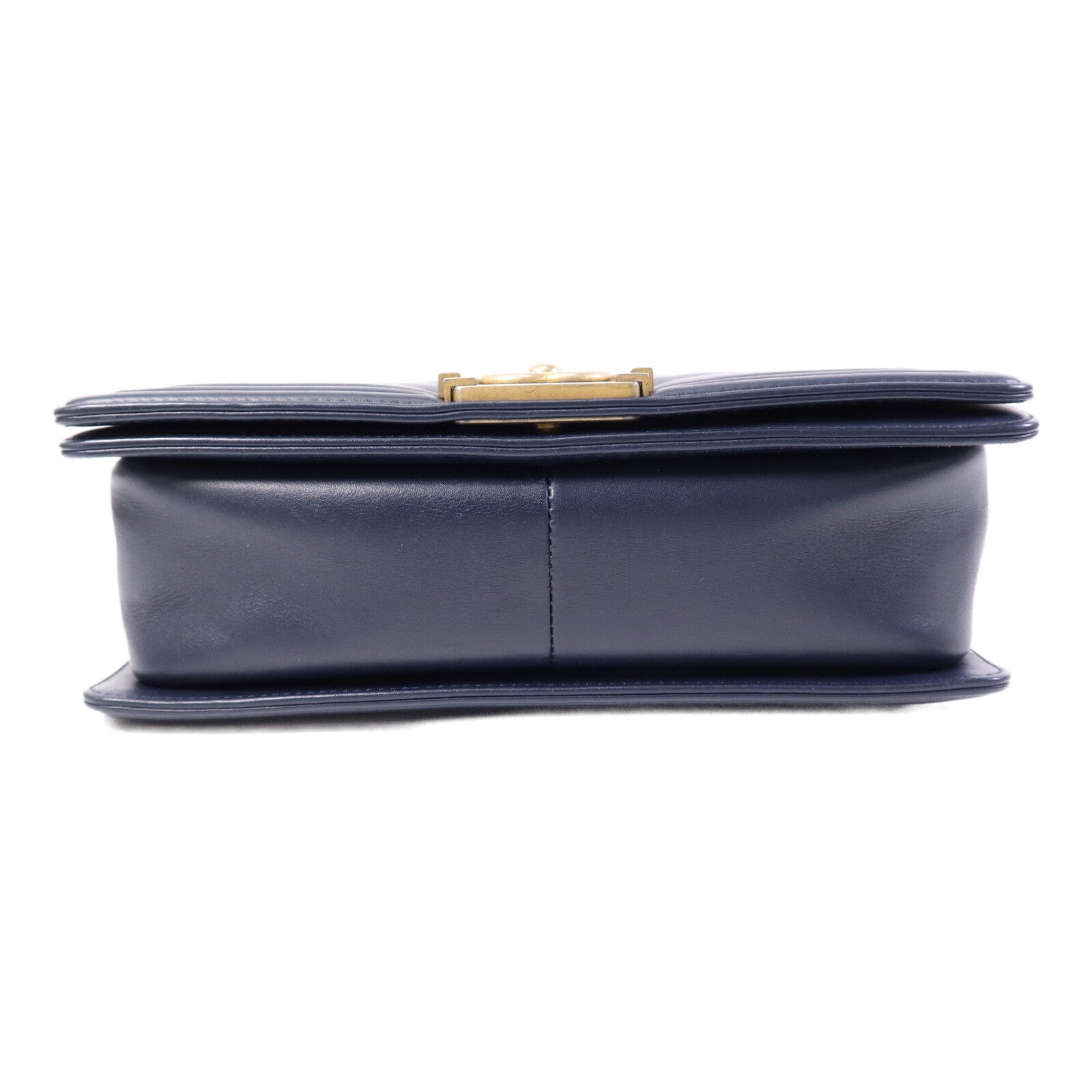 CHANEL 羊皮皮革Boy 25金扣鏈帶肩背袋