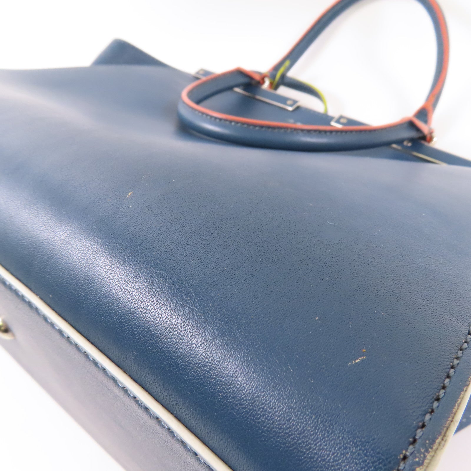 FENDI SHW 3 Jours 2 Way Bag 8BH279-81D Calfskin Leather Blue