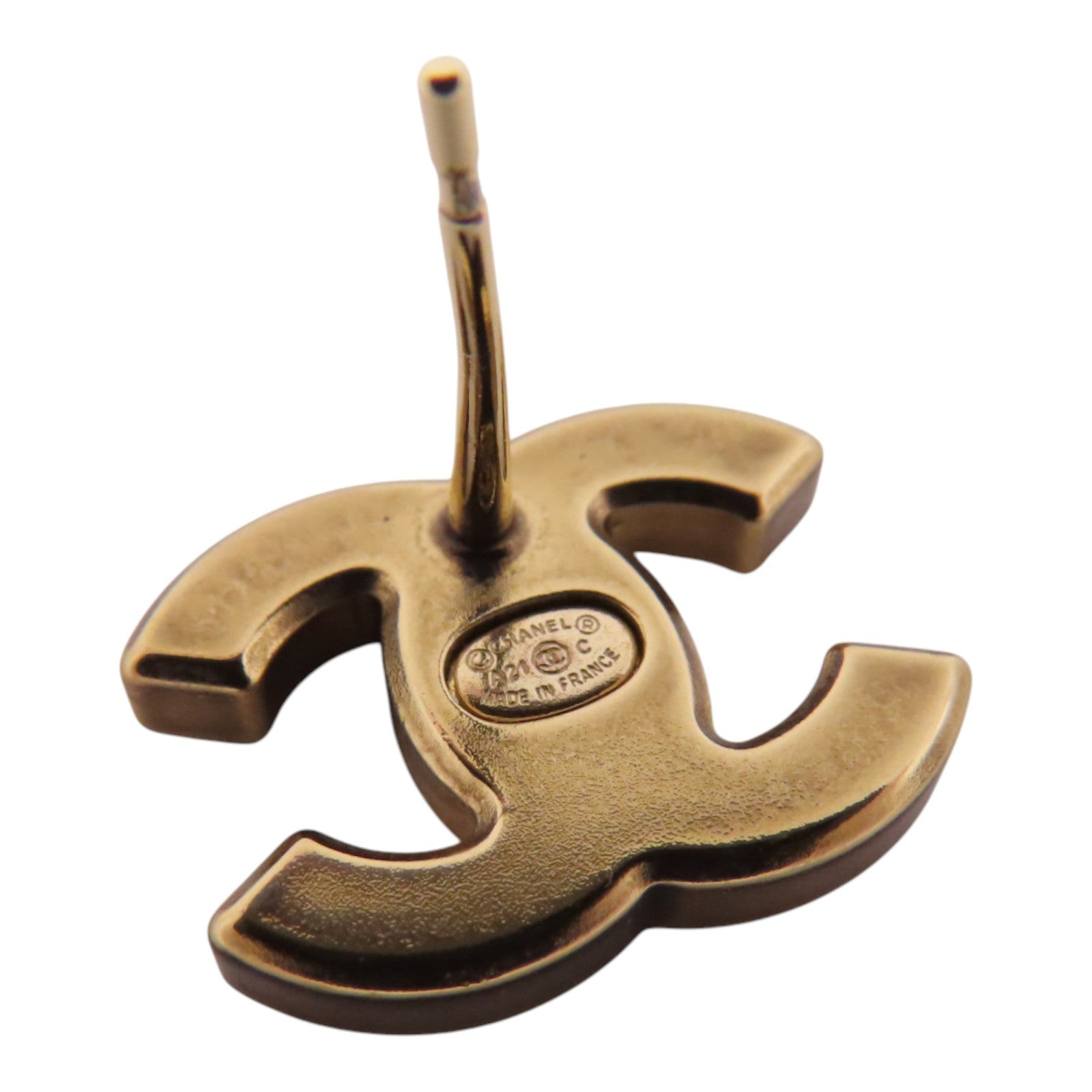 CHANEL 金屬/水鑽CC Earrings金扣耳環