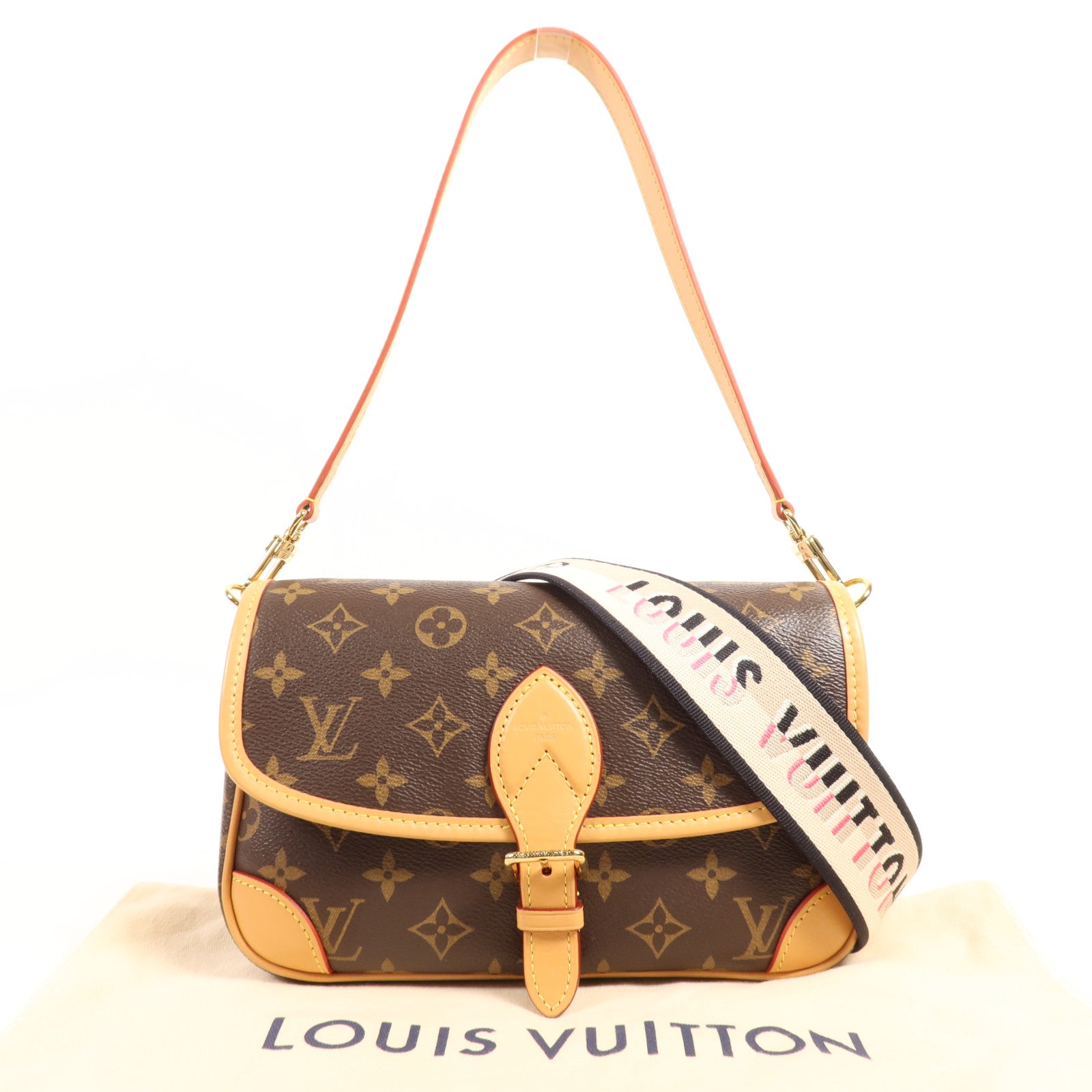LOUIS VUITTON Monogram Diane金扣手挽肩背兩用袋