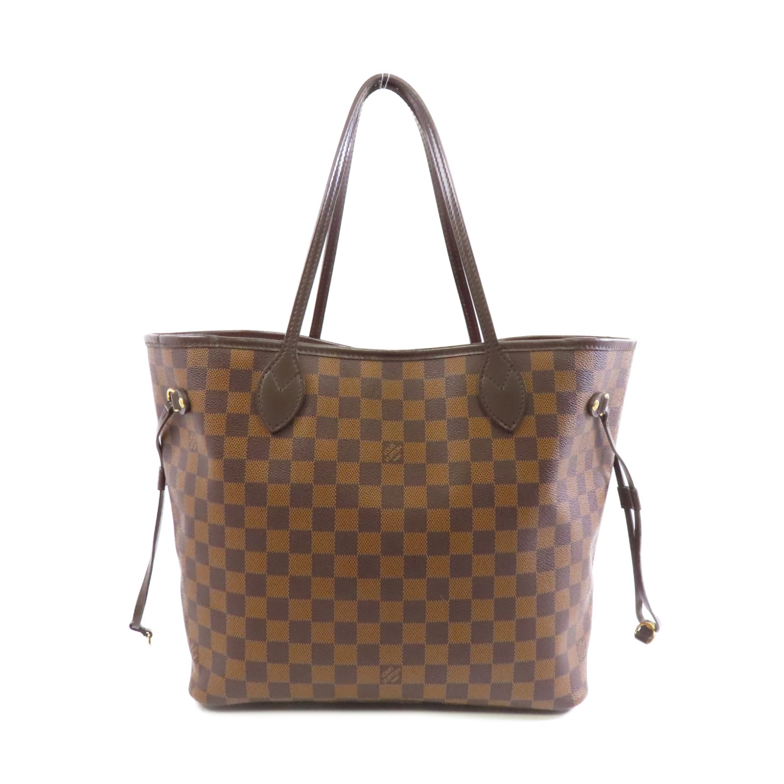 LOUIS VUITTON 【激減優惠】Daimer Neverfull MM金扣肩背袋啡色
