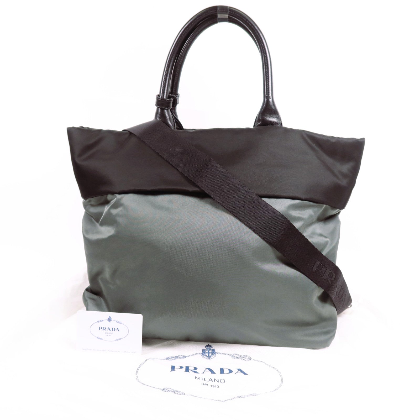PRADA 尼龍2 Way Shoulder Bag銀扣手挽肩背兩用袋