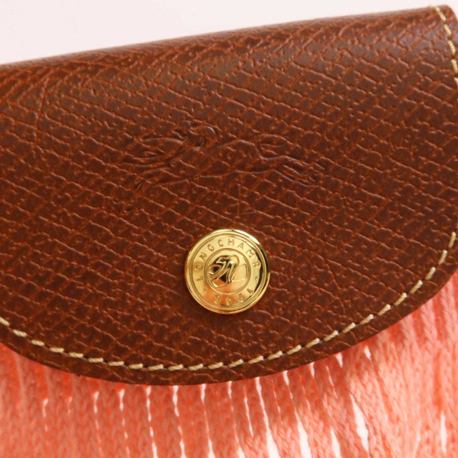 Longchamp 牛皮皮革/棉質Le Pliage Filet L Mesh Bag手挽肩背兩用袋