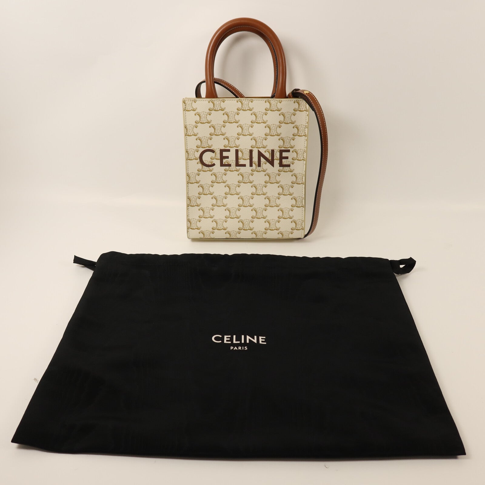 CELINE 【激減優惠】塗層帆布Mini Vertical Bag金扣手挽肩背兩用袋