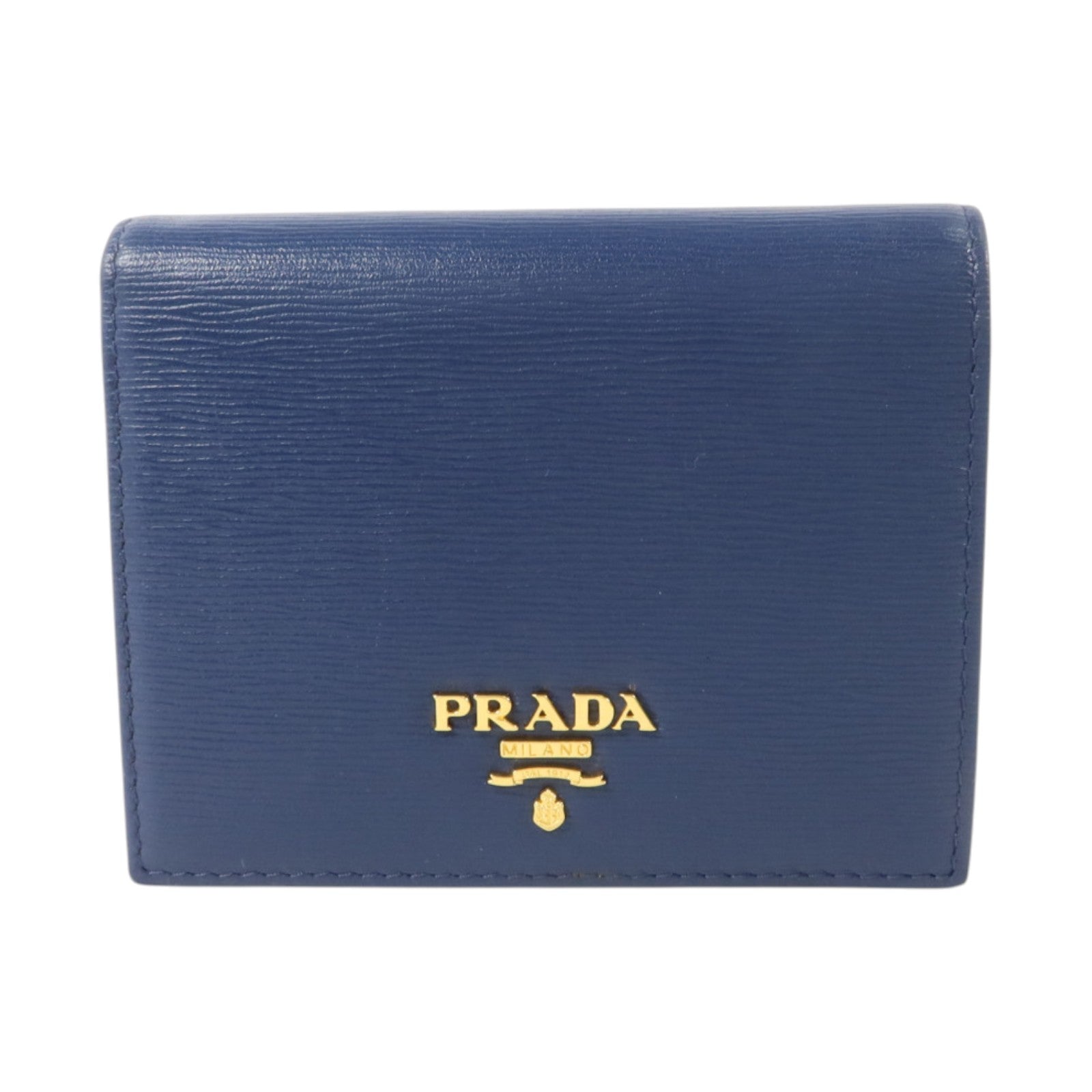 PRADA 牛皮皮革Bifold Wallet金扣錢包