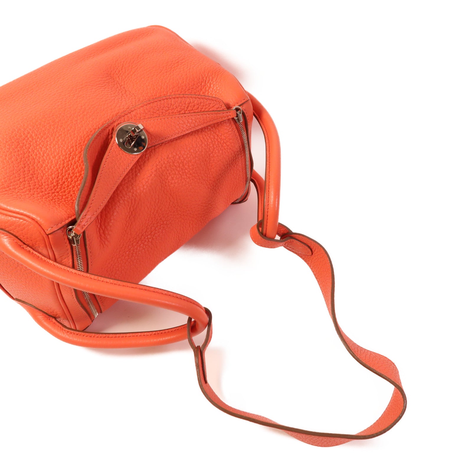 HERMES Clemence皮革Lindy 26銀扣手挽肩背兩用袋Rose Jaipur