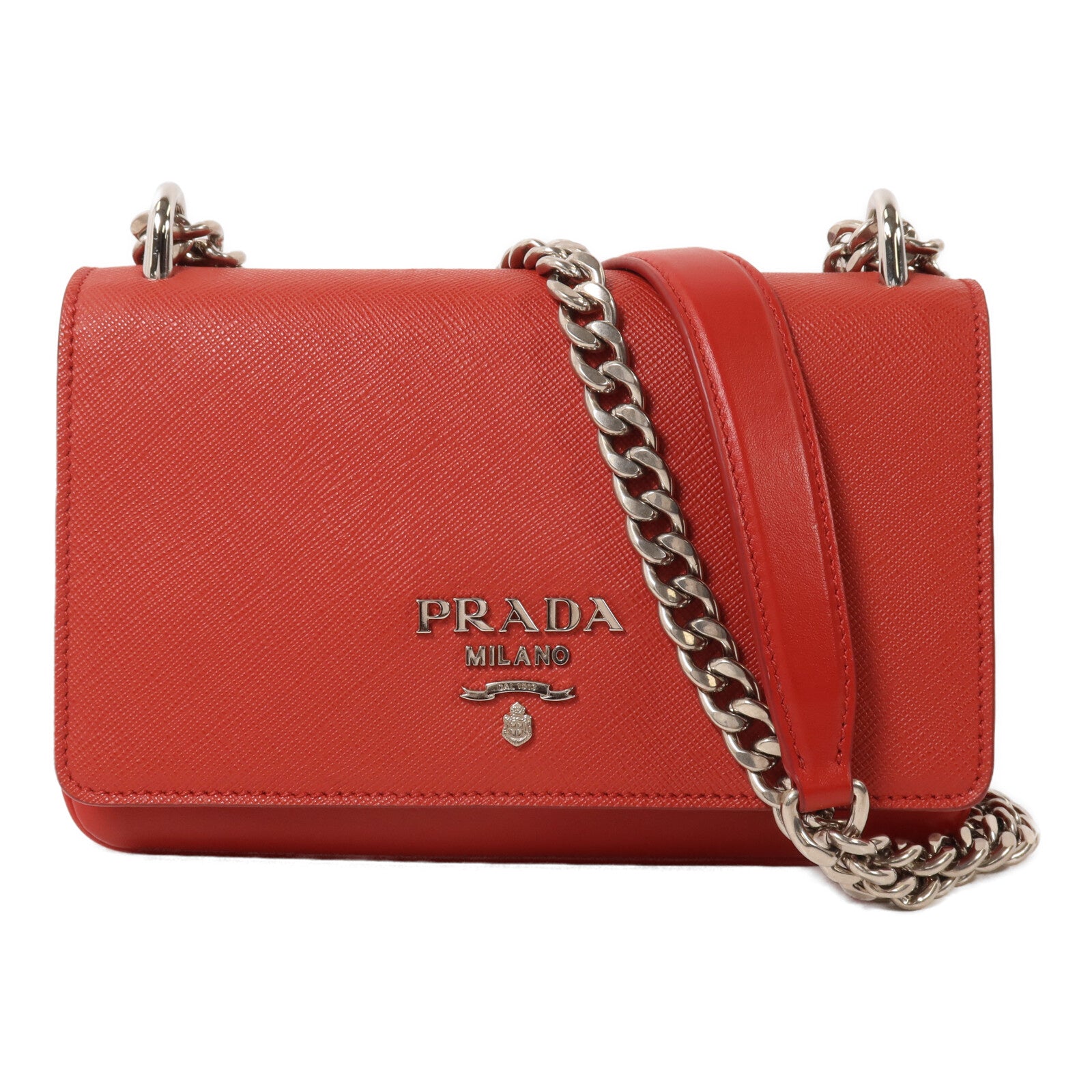 PRADA 牛皮皮革Chain Shoulder Bag鏈帶肩背袋