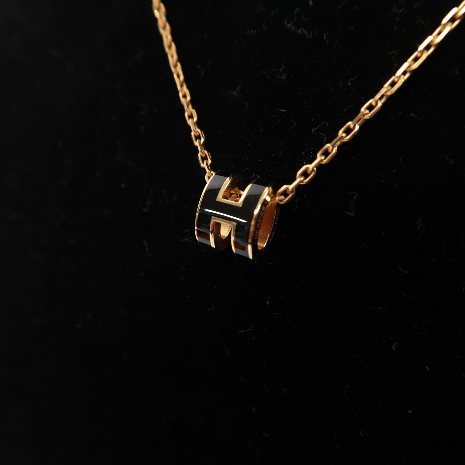 HERMES 【激減優惠】金屬Mini Pop H Necklace項鍊黑色