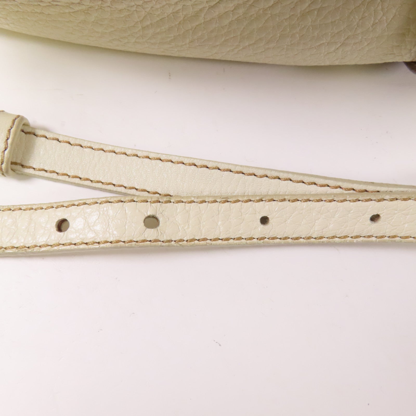 PRADA GHW 2way Shoulder Bag Calfskin Leather White