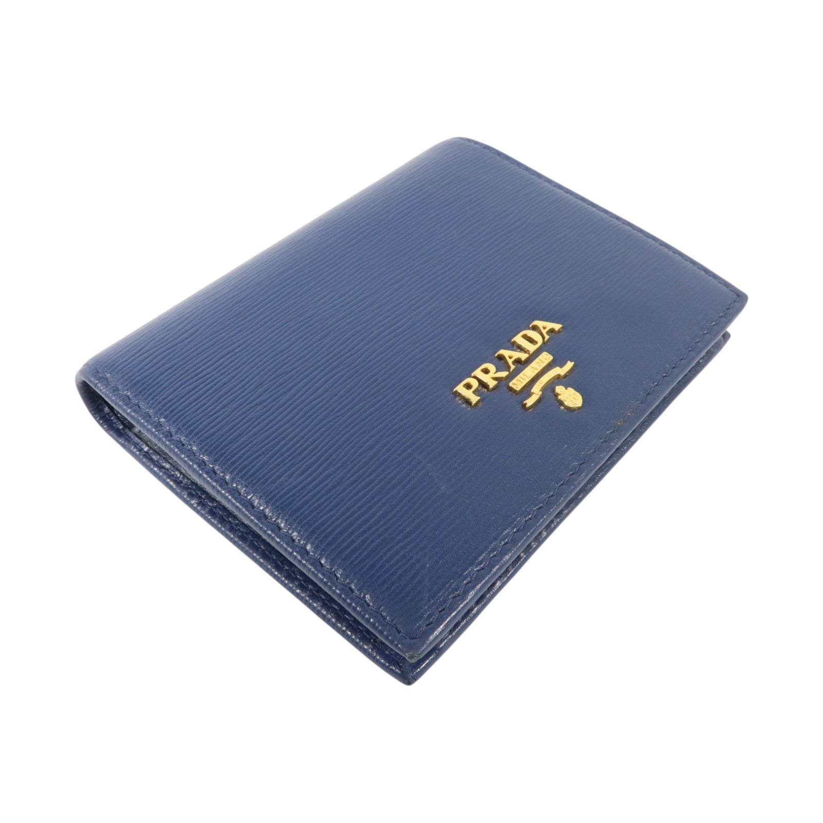 PRADA 牛皮皮革Bifold Wallet金扣錢包