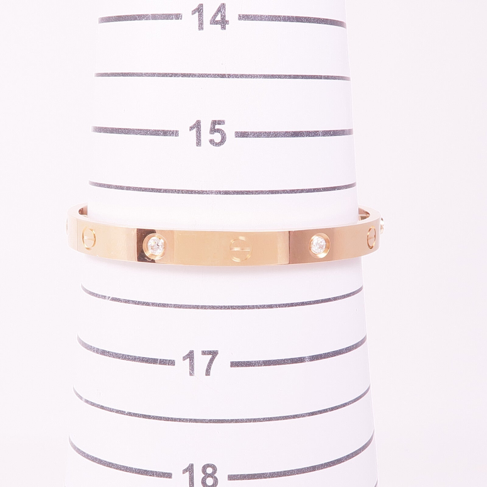 CARTIER 18K玫瑰金Love Bracelet 4 Diamonds鑽石手鐲Cartier#17