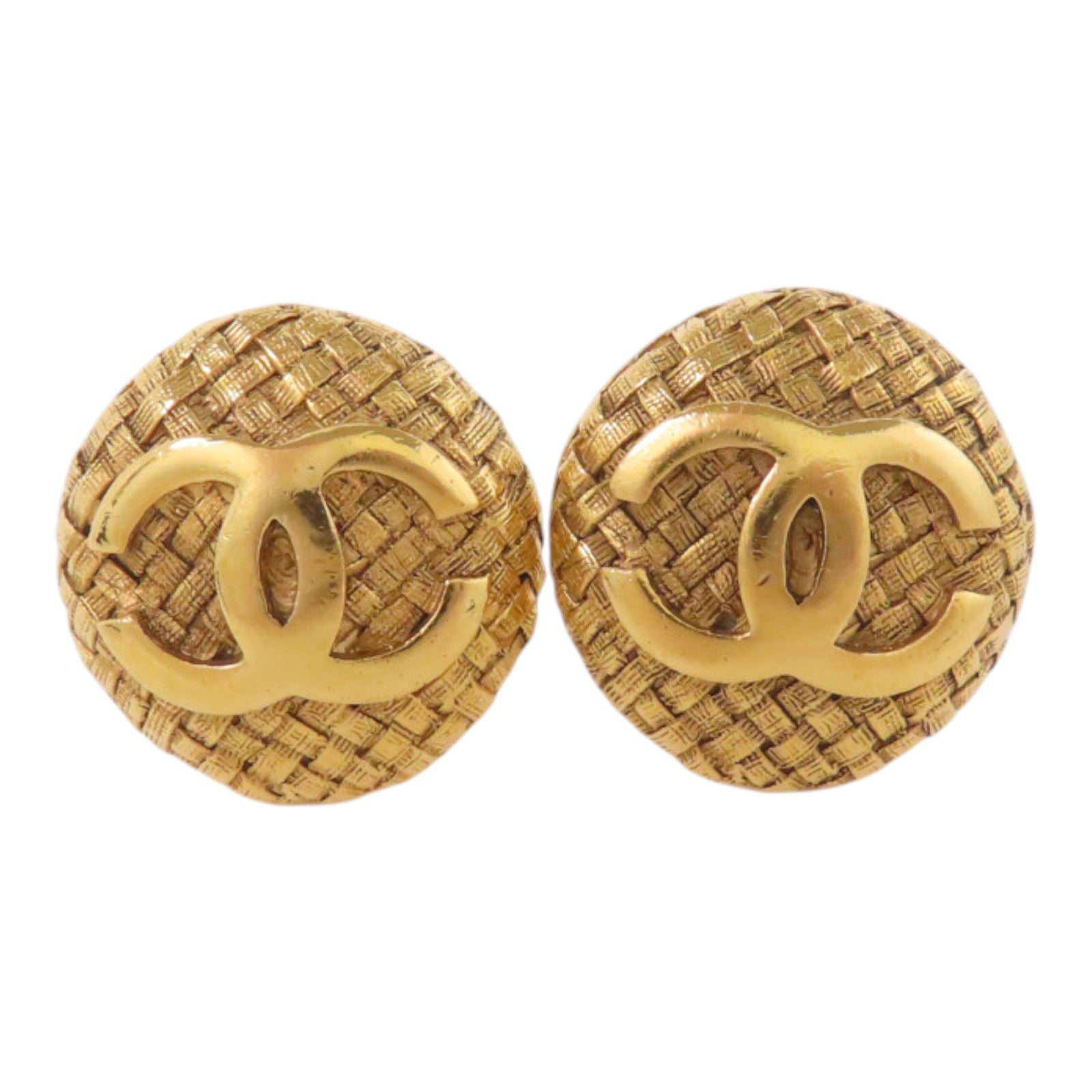 CHANEL 金屬Vintage Round Earring金扣耳環