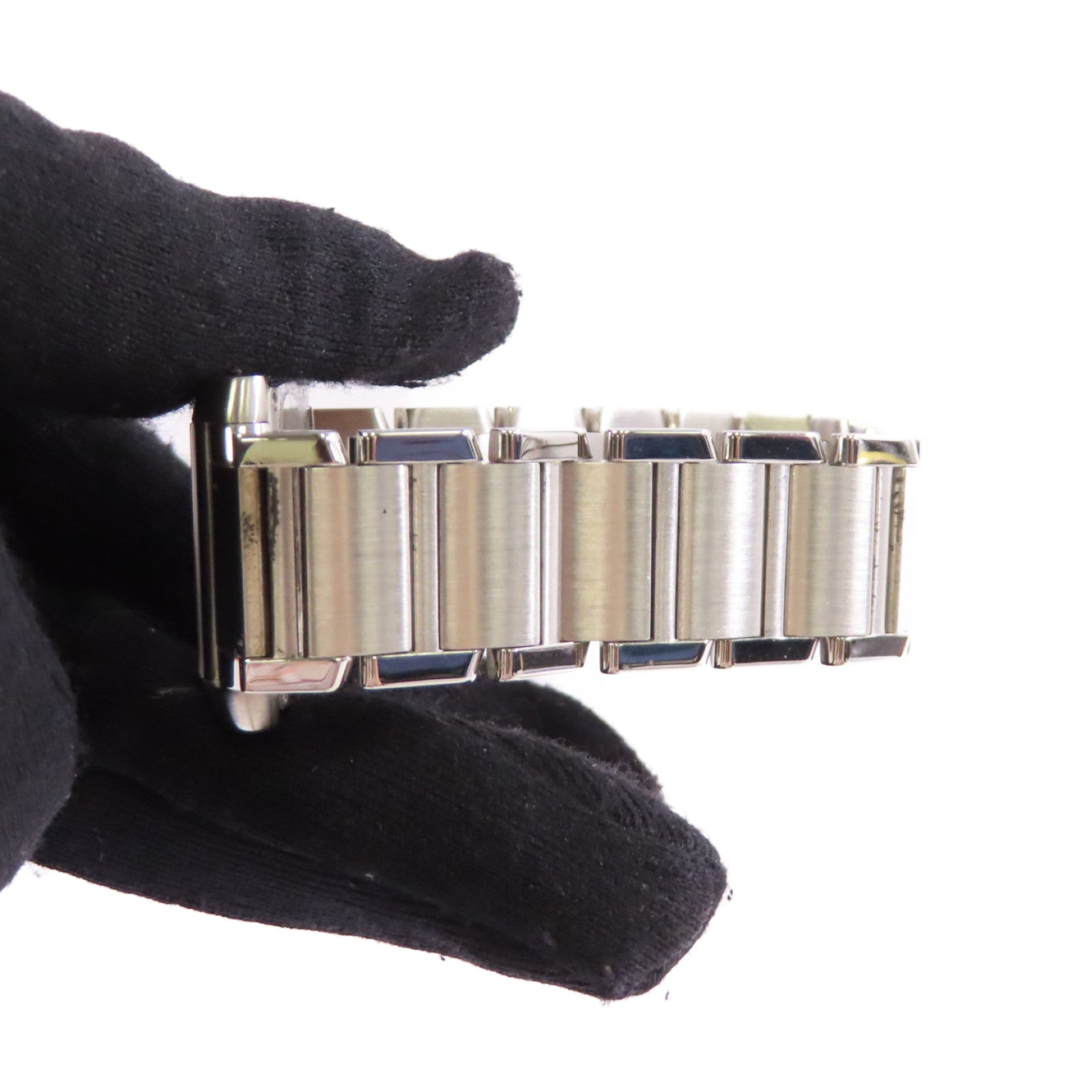 CARTIER Tank Francaise MM Watch不鏽鋼石英機芯手錶白色/銀色
