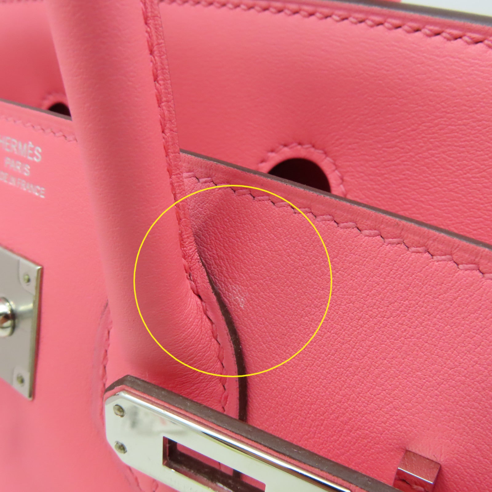 HERMES Swift皮革Birkin 25銀扣手挽袋Rose Azalee杜鵑粉色