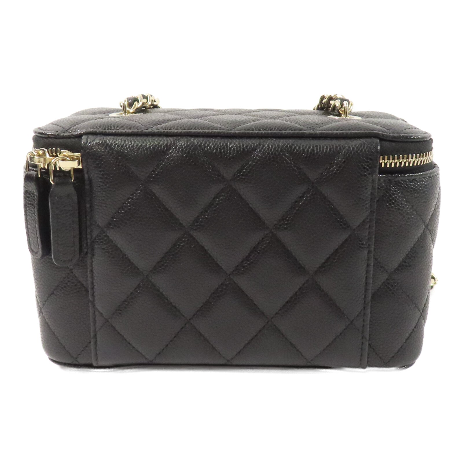 CHANEL 牛皮皮革Vanity Case鏈帶肩背袋