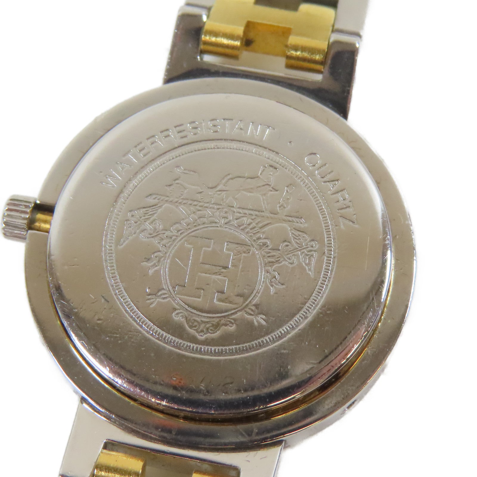 HERMES Clipper Watch不鏽鋼手錶石英機芯白色
