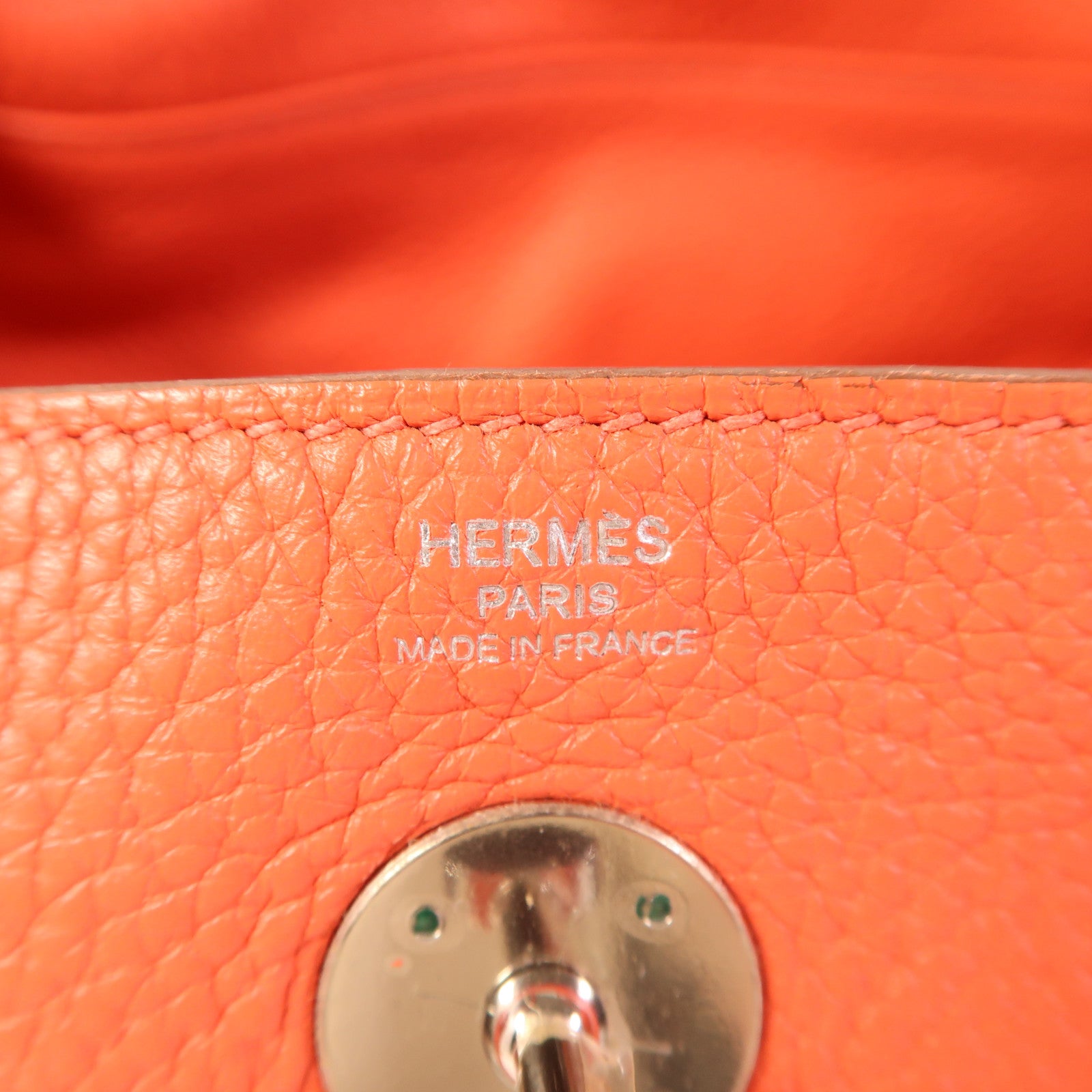 HERMES Clemence皮革Lindy 26銀扣手挽肩背兩用袋Rose Jaipur
