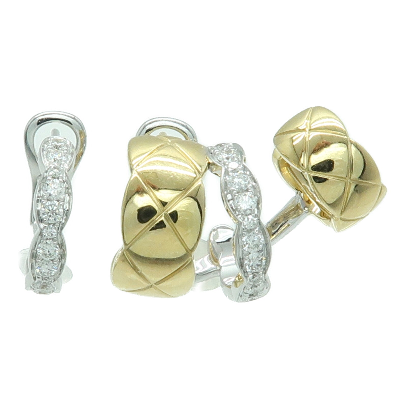 CHANEL 18K黃金Coco Crush鑽石耳環