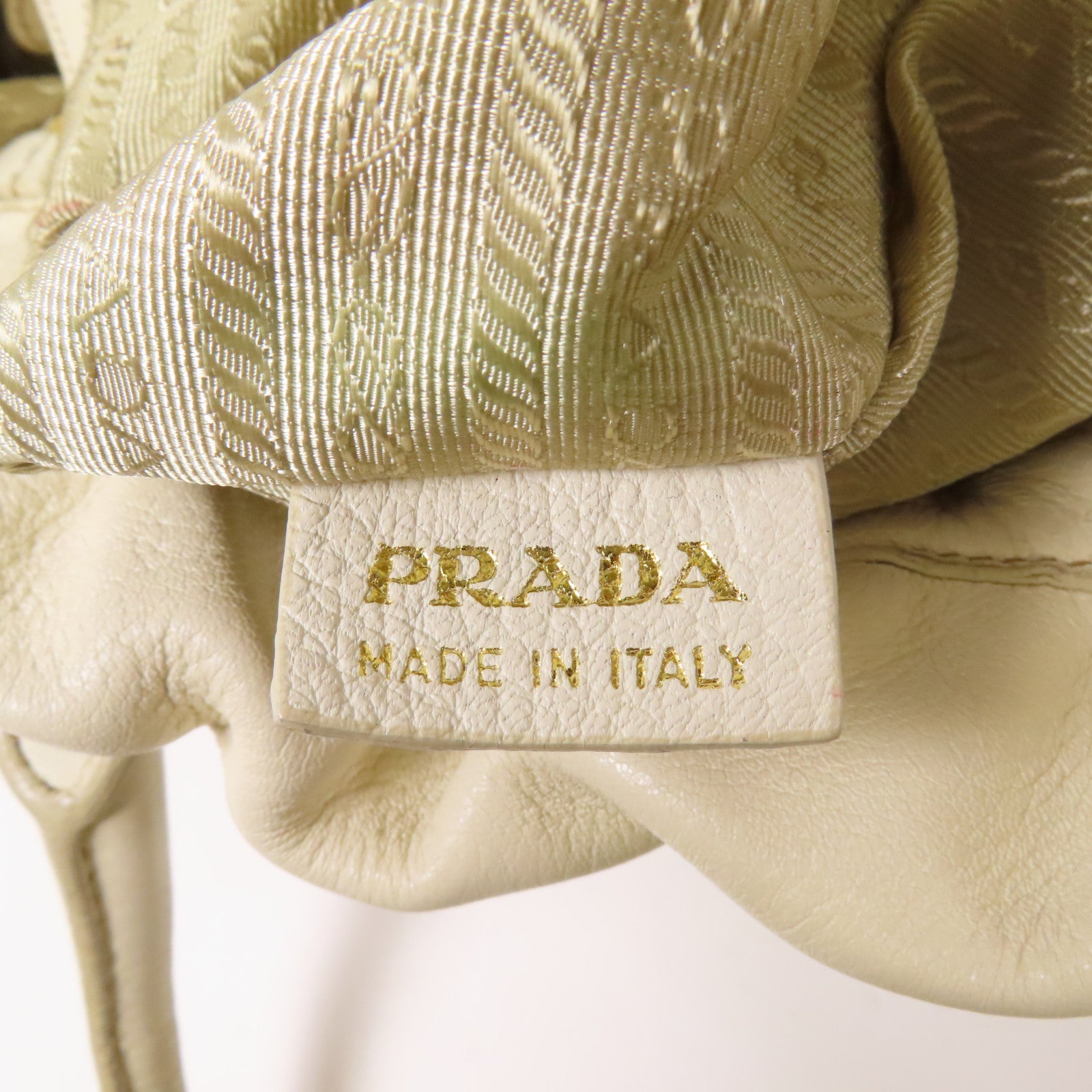 PRADA GHW 2way Shoulder Bag Calfskin Leather White