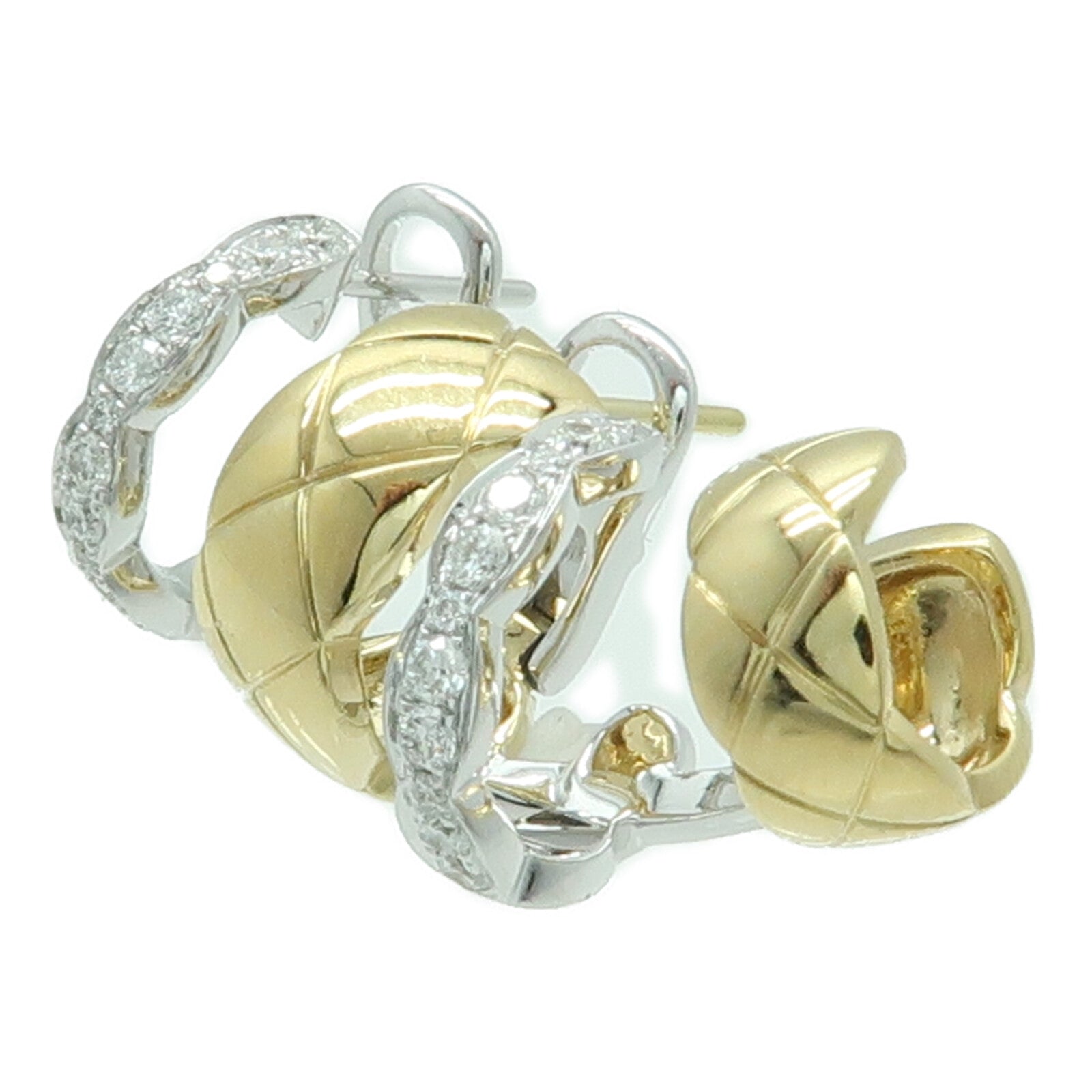 CHANEL 18K黃金Coco Crush鑽石耳環