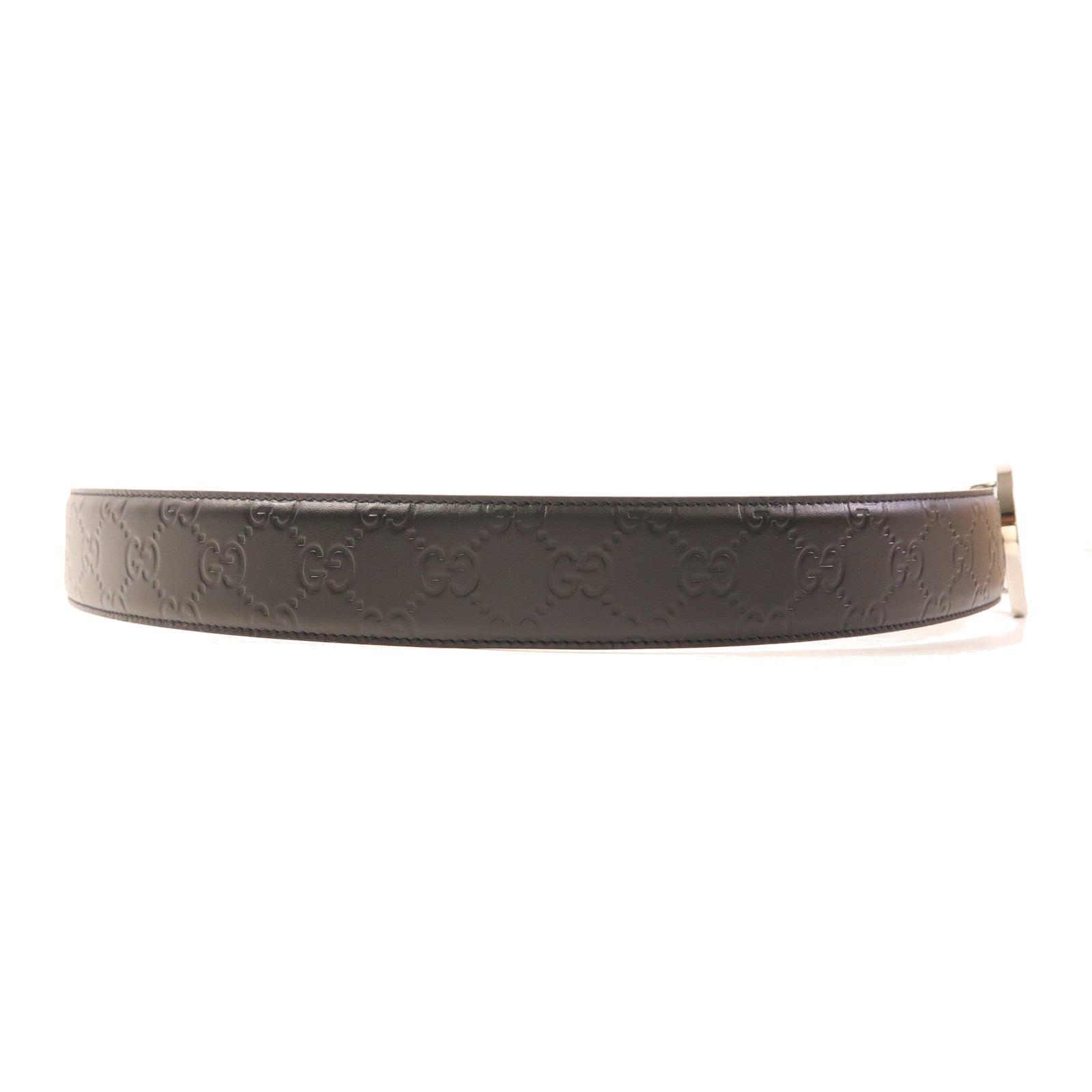 GUCCI 牛皮皮革GG Belt銀扣皮帶