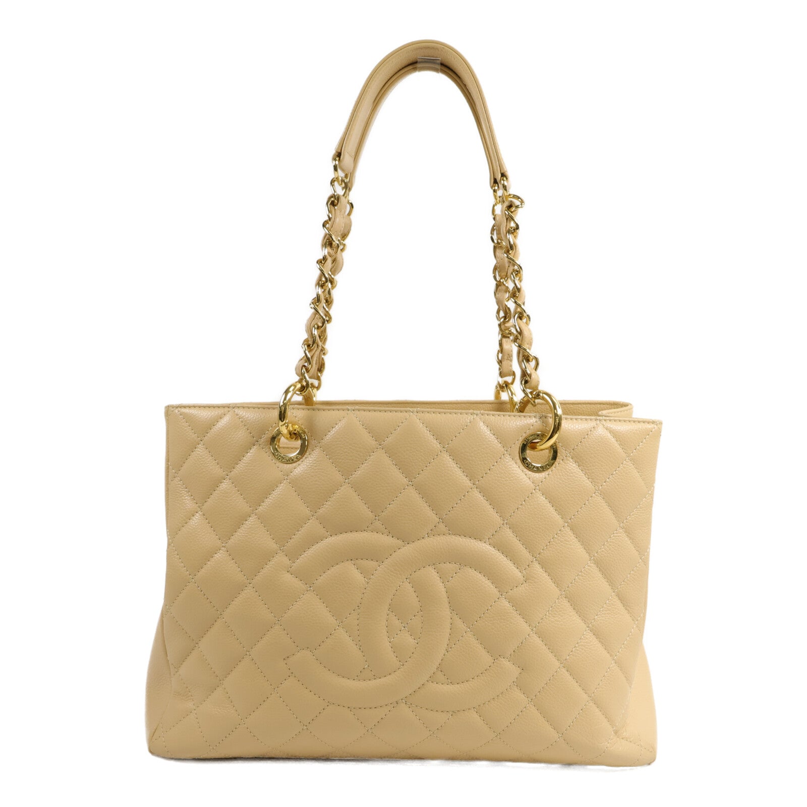 CHANEL 牛皮皮革GST Grand Shopping Tote Bag鏈帶手挽袋