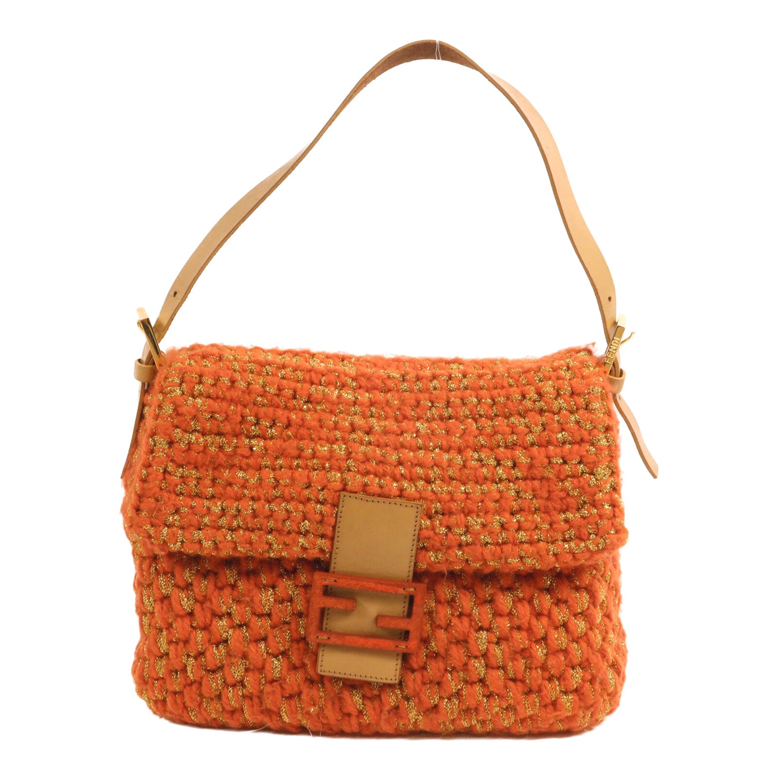 FENDI 羊毛Baguette Knit Bag肩背袋