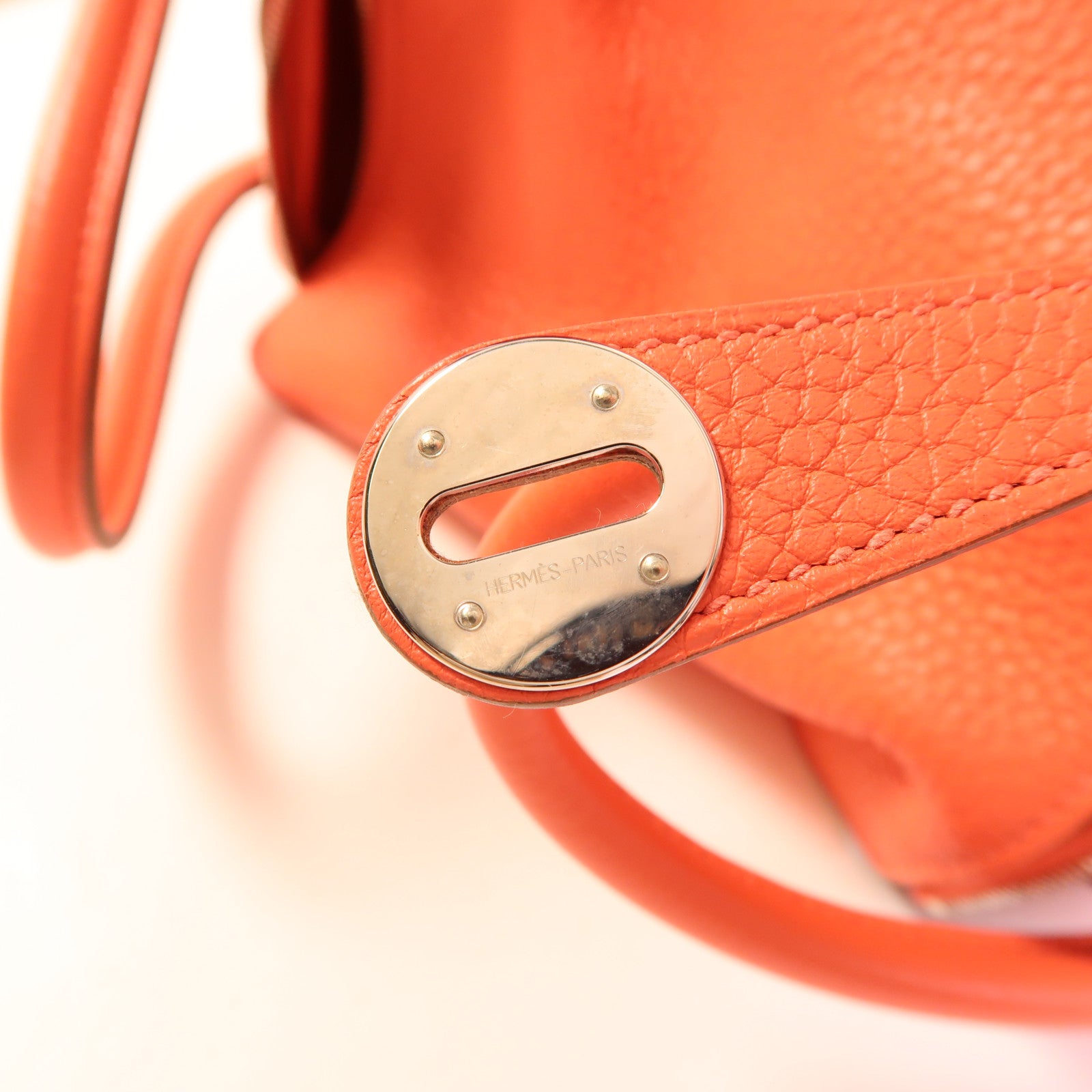 HERMES Clemence皮革Lindy 26銀扣手挽肩背兩用袋Rose Jaipur