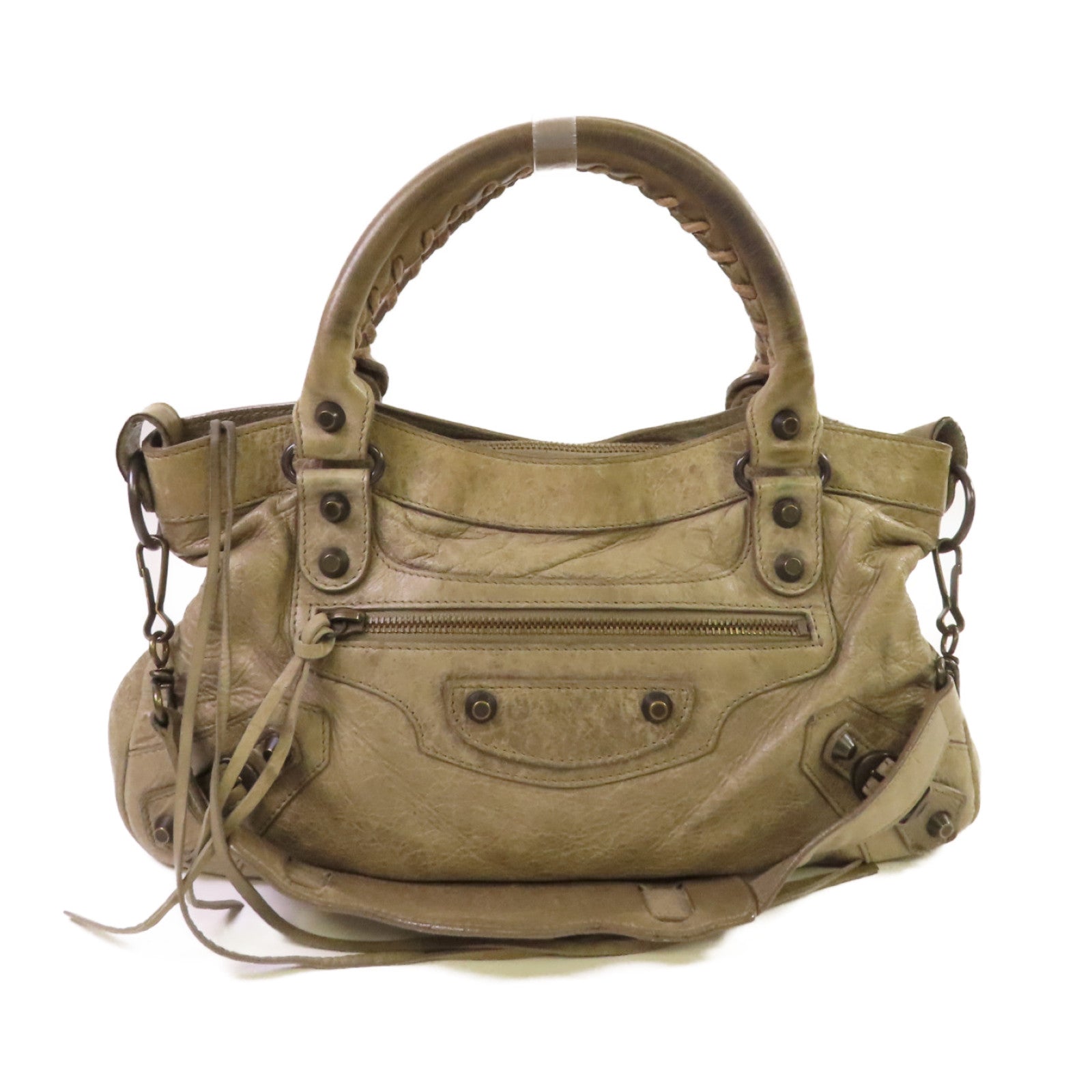 BALENCIAGA 牛皮皮革The First 2Way Shoulder Bag手挽肩背兩用袋灰色