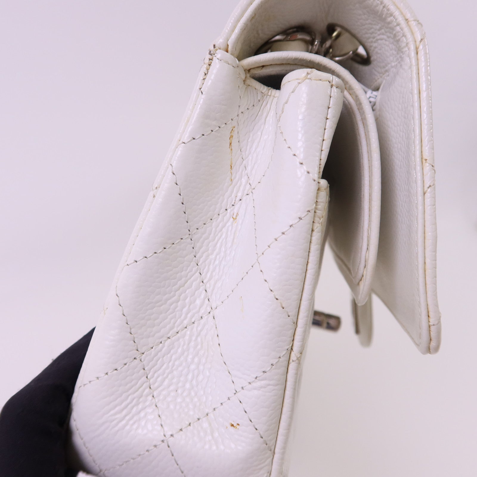 CHANEL 牛皮皮革Classic 25銀扣鏈帶肩背袋