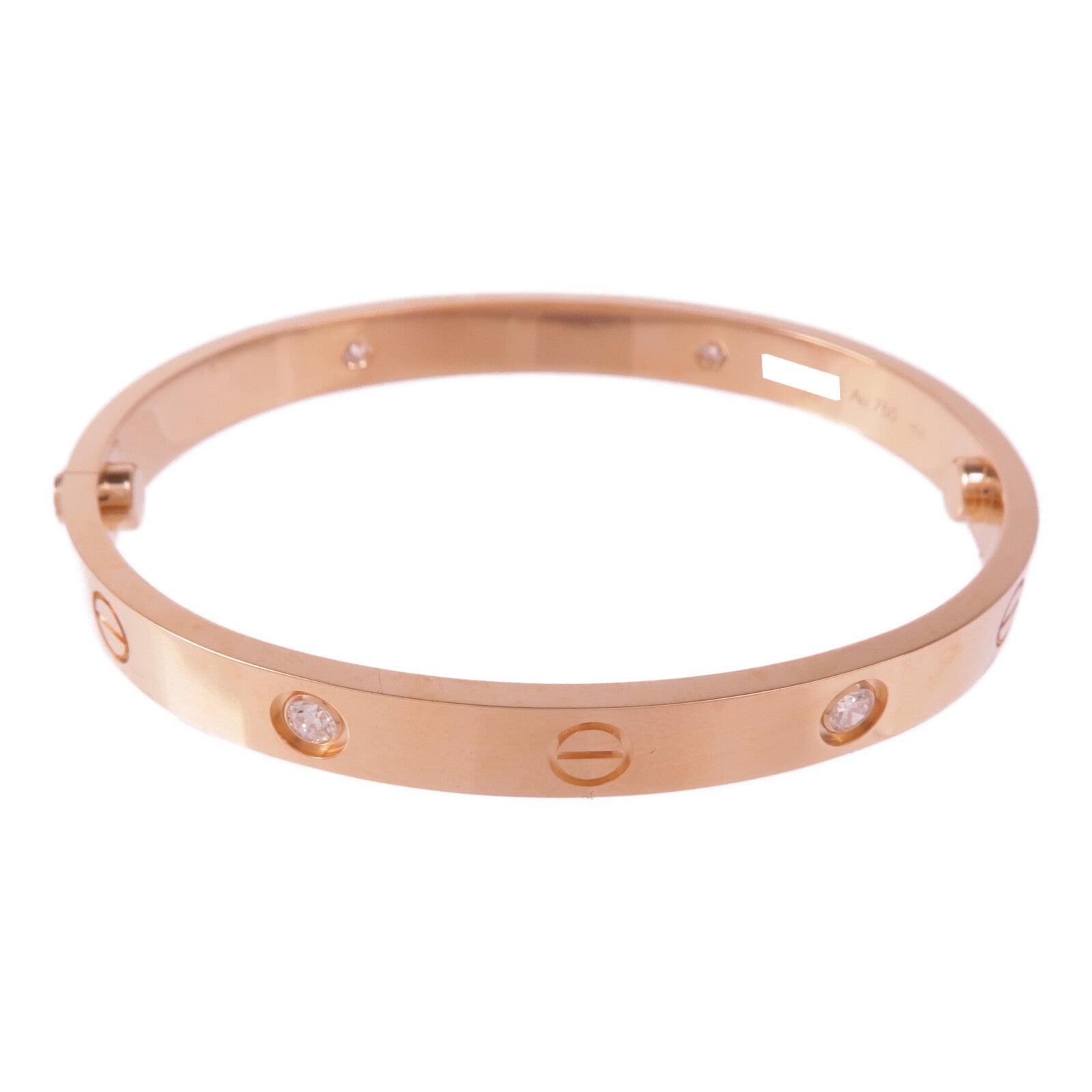 CARTIER 18K玫瑰金Love Bracelet 4 Diamonds鑽石手鐲Cartier#17
