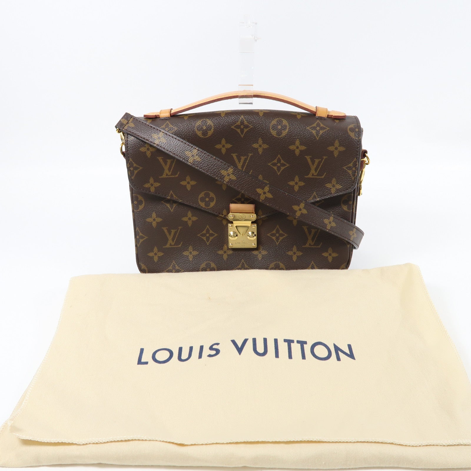 LOUIS VUITTON Monogram Pochette Metis MM金扣手挽肩背兩用袋啡色