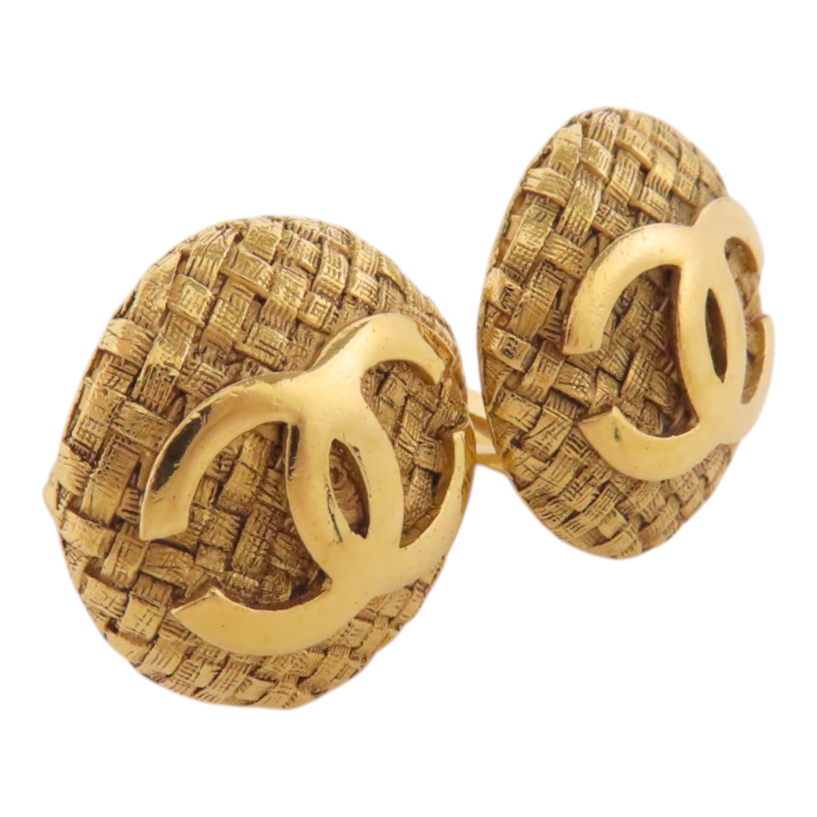 CHANEL 金屬Vintage Round Earring金扣耳環