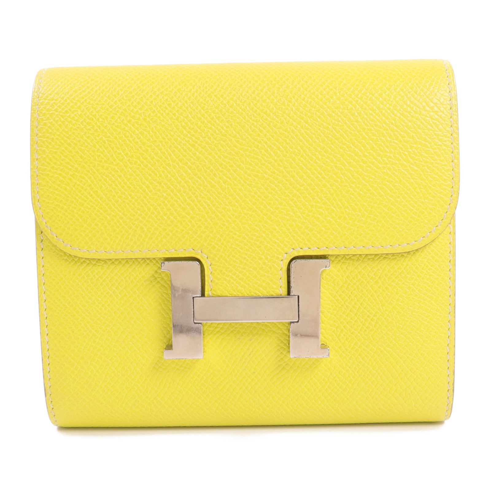 HERMES Epsom皮革Constance Slim Wallet錢包Lime