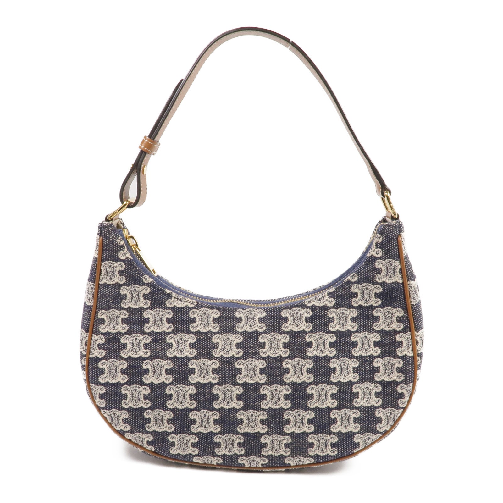 CELINE 牛仔布AVA金扣肩背袋