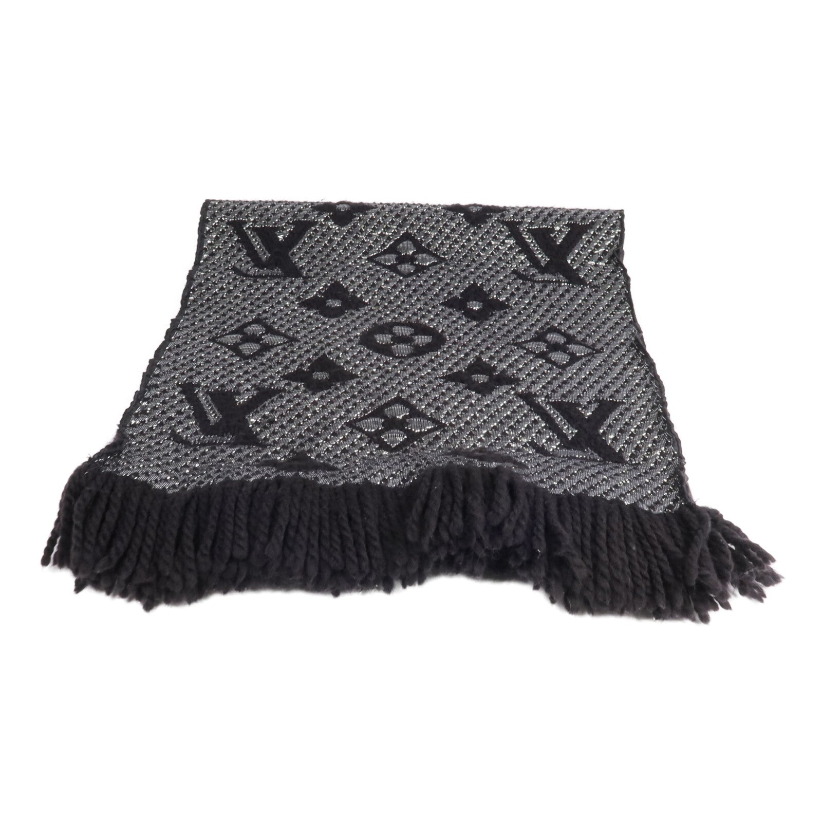 LOUIS VUITTON 羊毛/絲質Echarpe Logomania Shine Scar圍巾