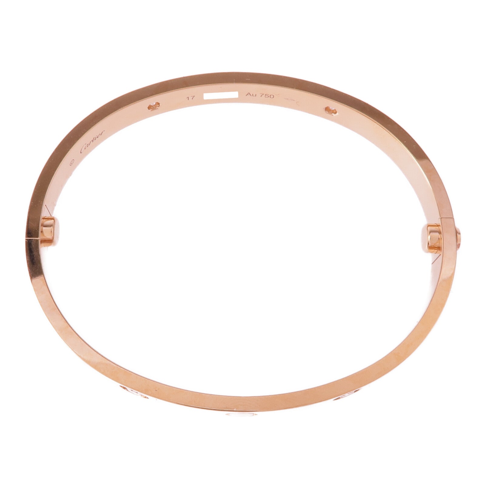 CARTIER 18K玫瑰金Love Bracelet 4 Diamonds鑽石手鐲Cartier#17