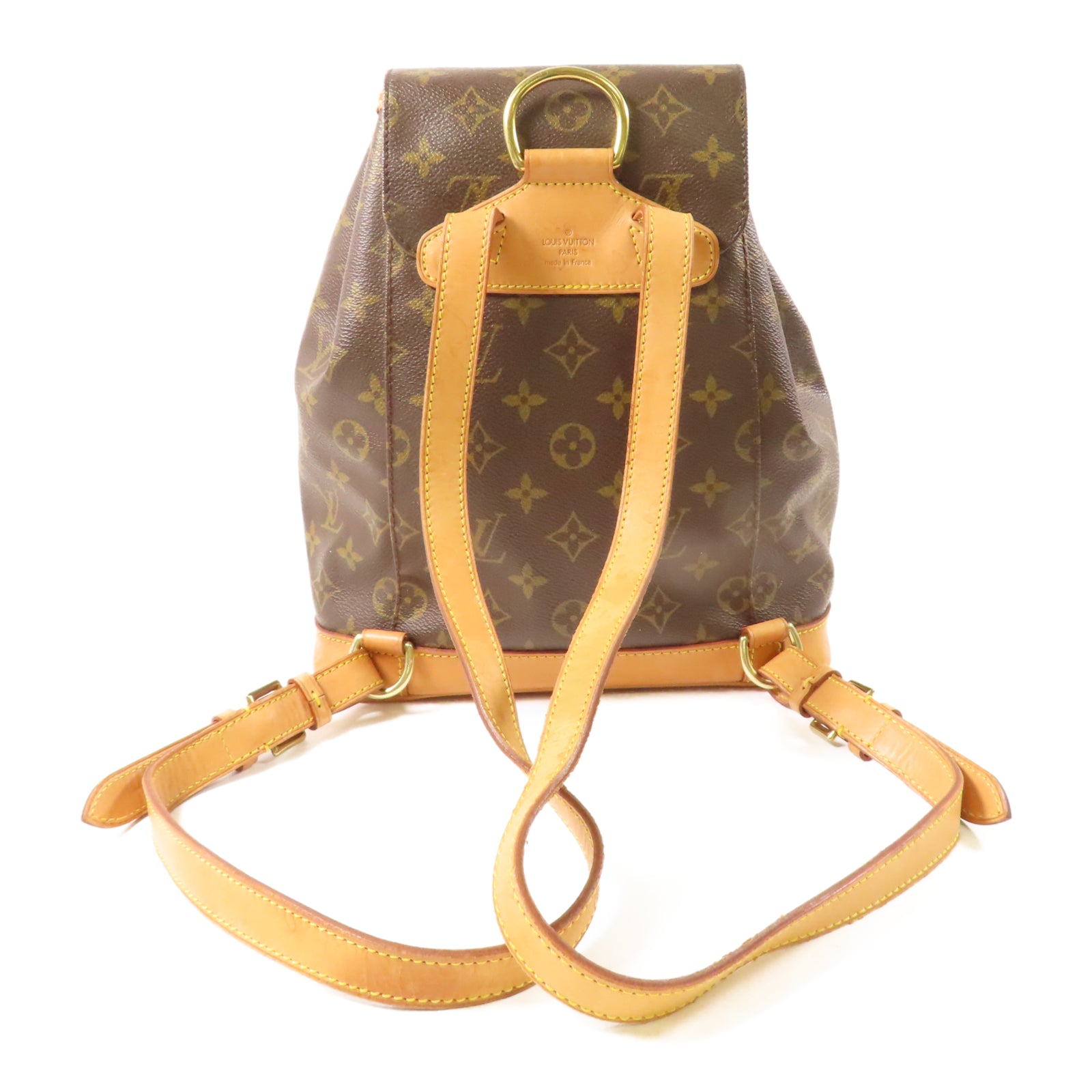 LOUIS VUITTON Monogram Montsouris MM金扣背包啡色