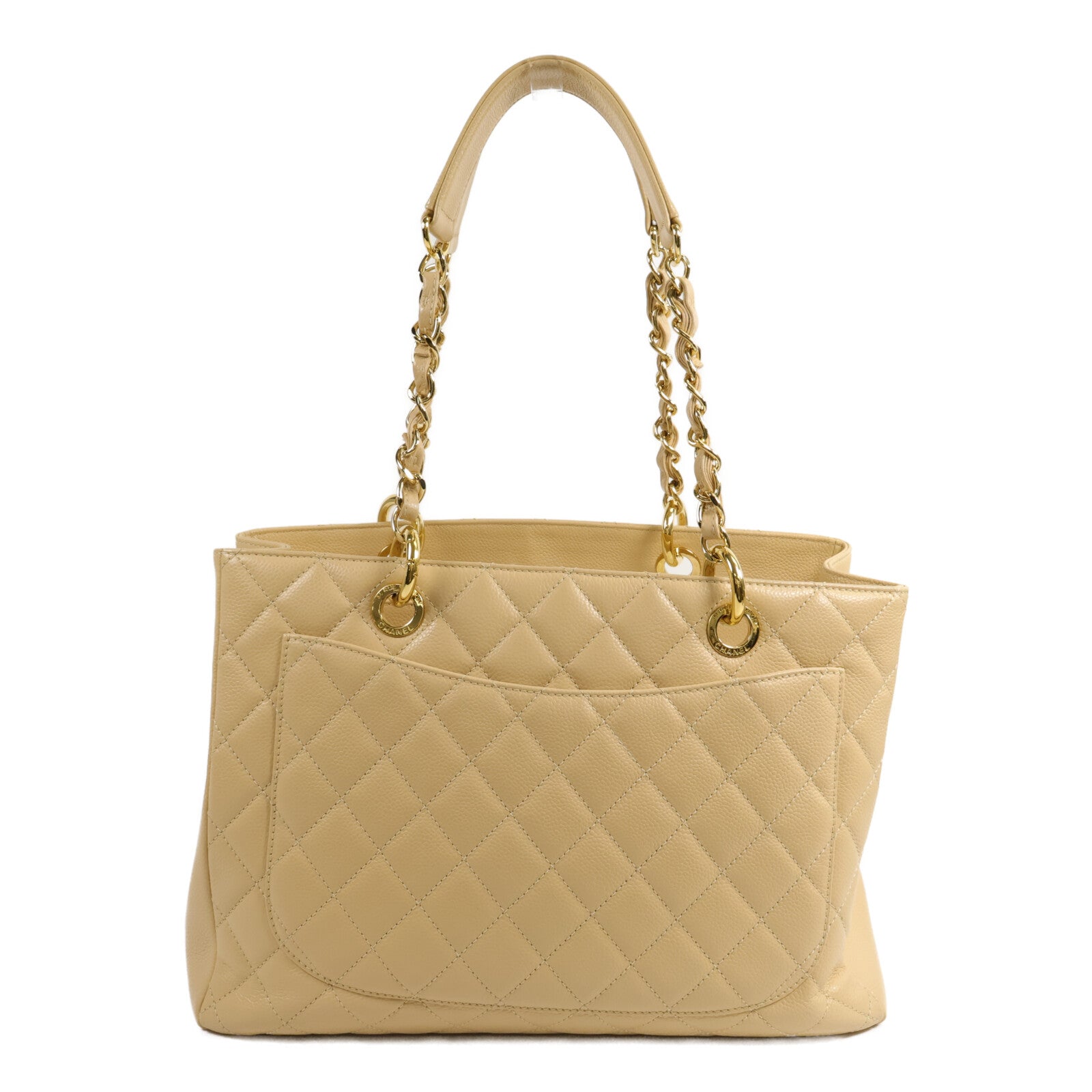 CHANEL 牛皮皮革GST Grand Shopping Tote Bag鏈帶手挽袋