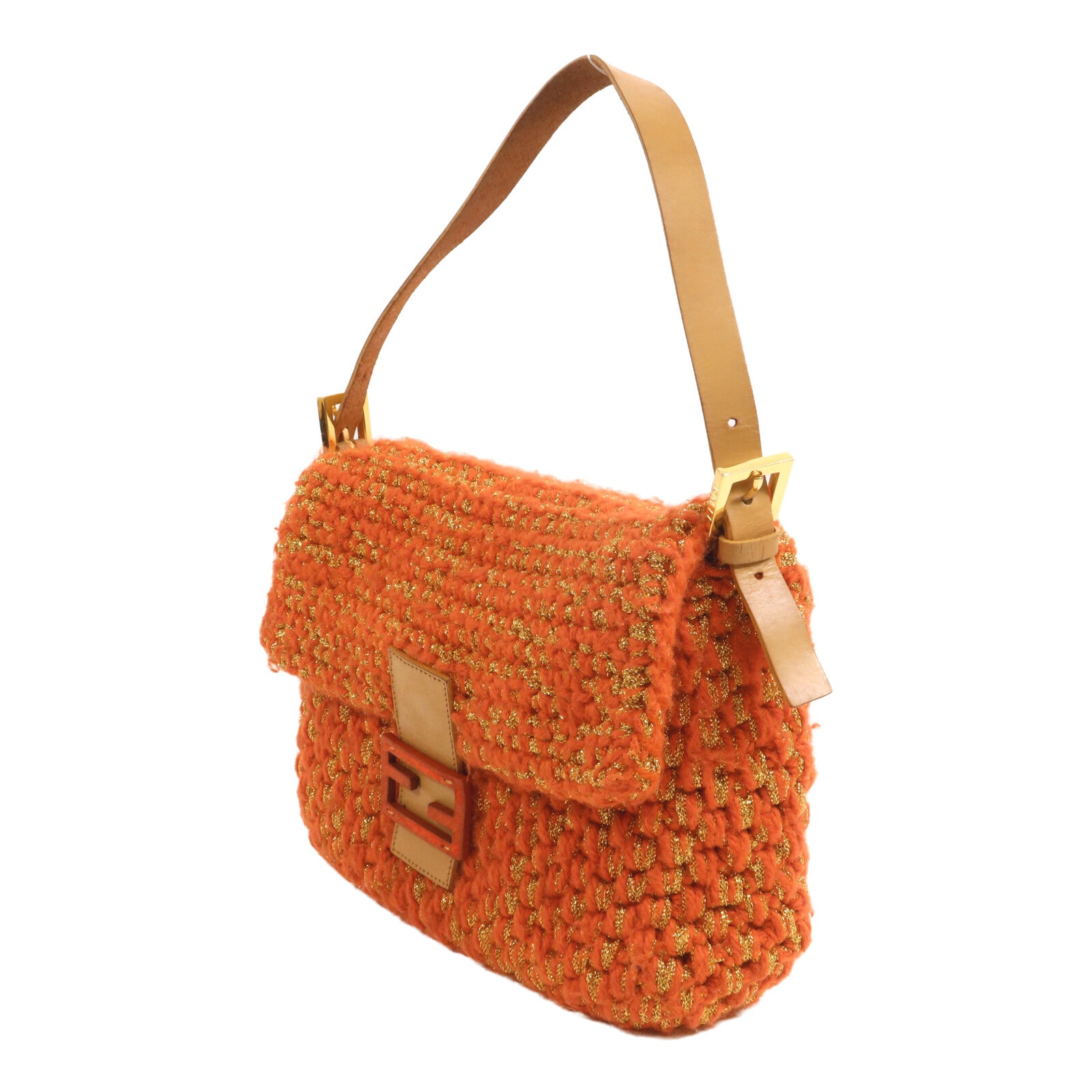 FENDI 羊毛Baguette Knit Bag肩背袋