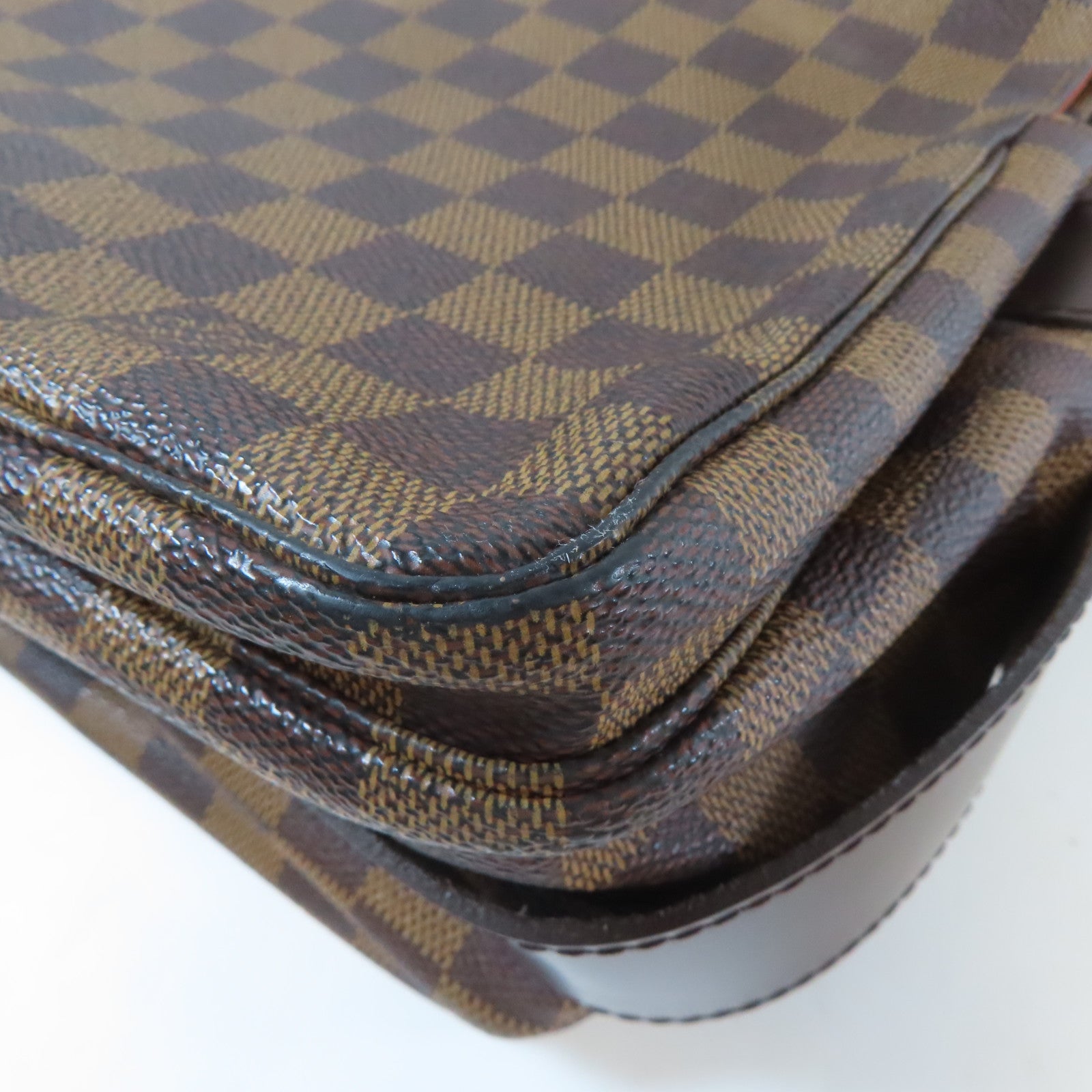 LOUIS VUITTON Damier Naviglio金扣肩背袋啡色
