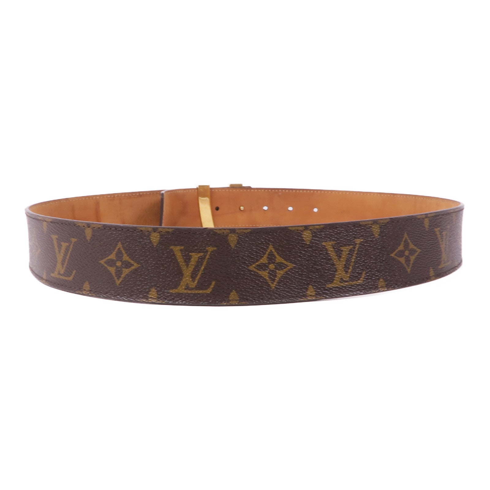 LOUIS VUITTON Monogram Belt金扣皮帶