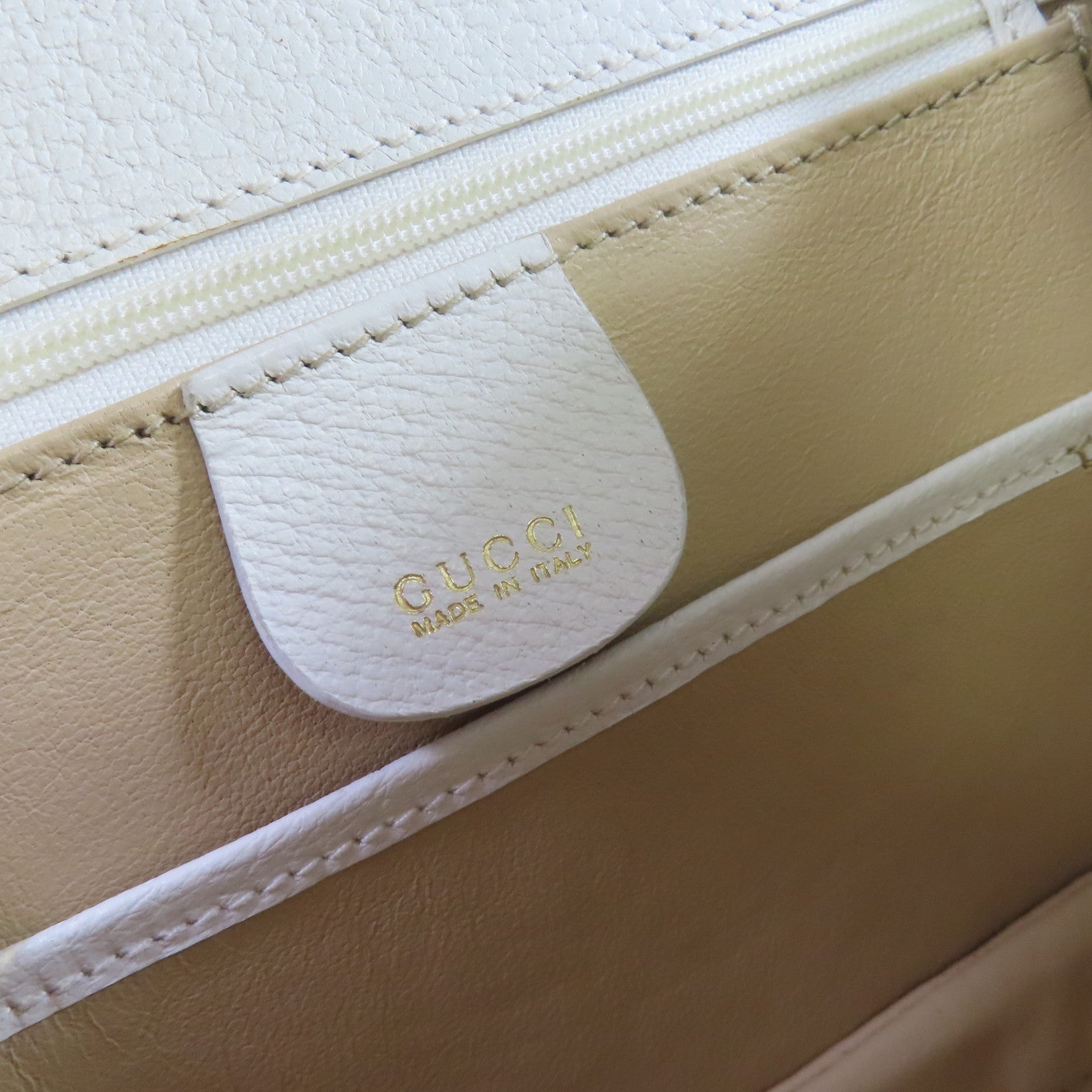 GUCCI 牛皮皮革Vintage Bamboo 2Way Shoulder Bag手挽肩背兩用袋白色