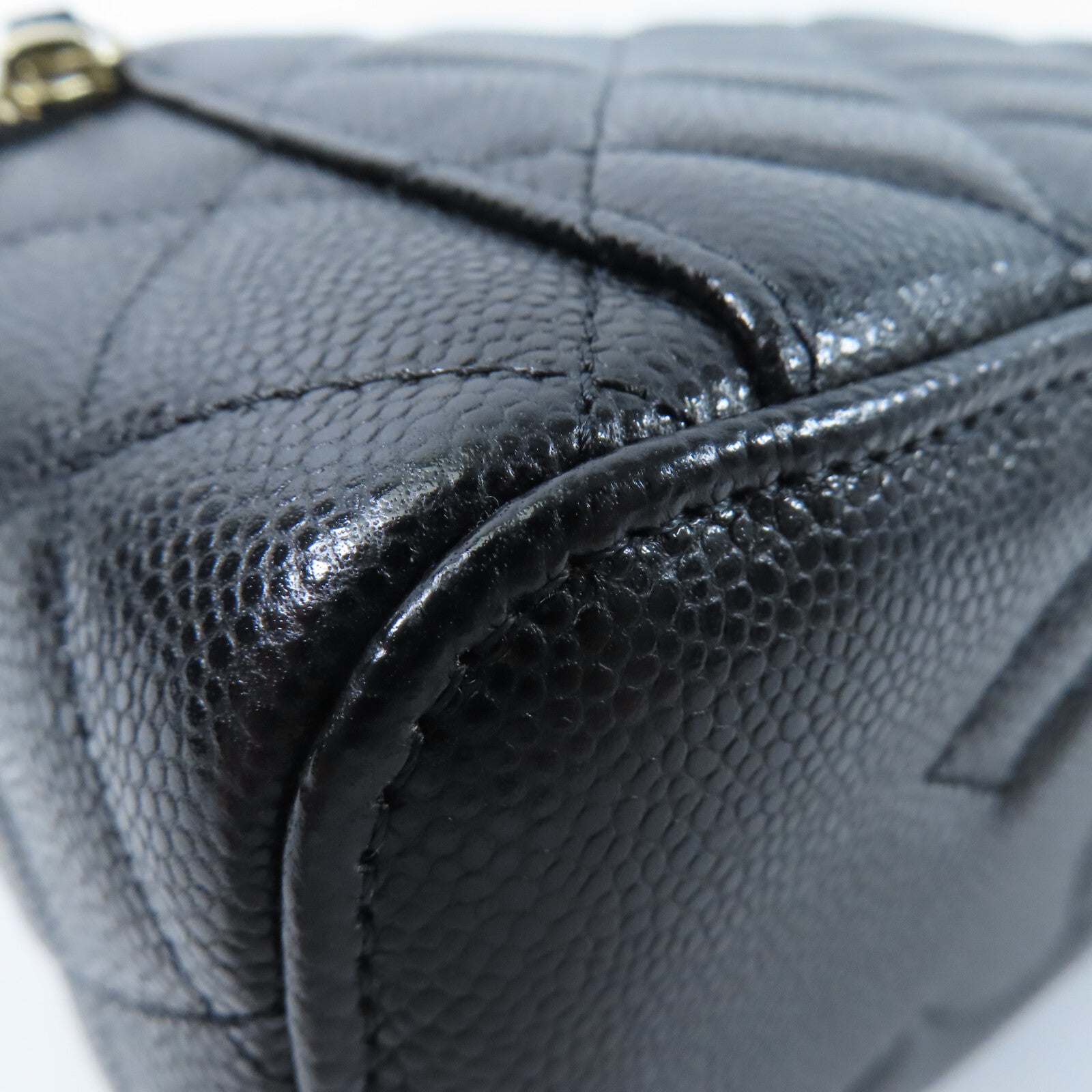 CHANEL 牛皮皮革Vanity Case鏈帶肩背袋