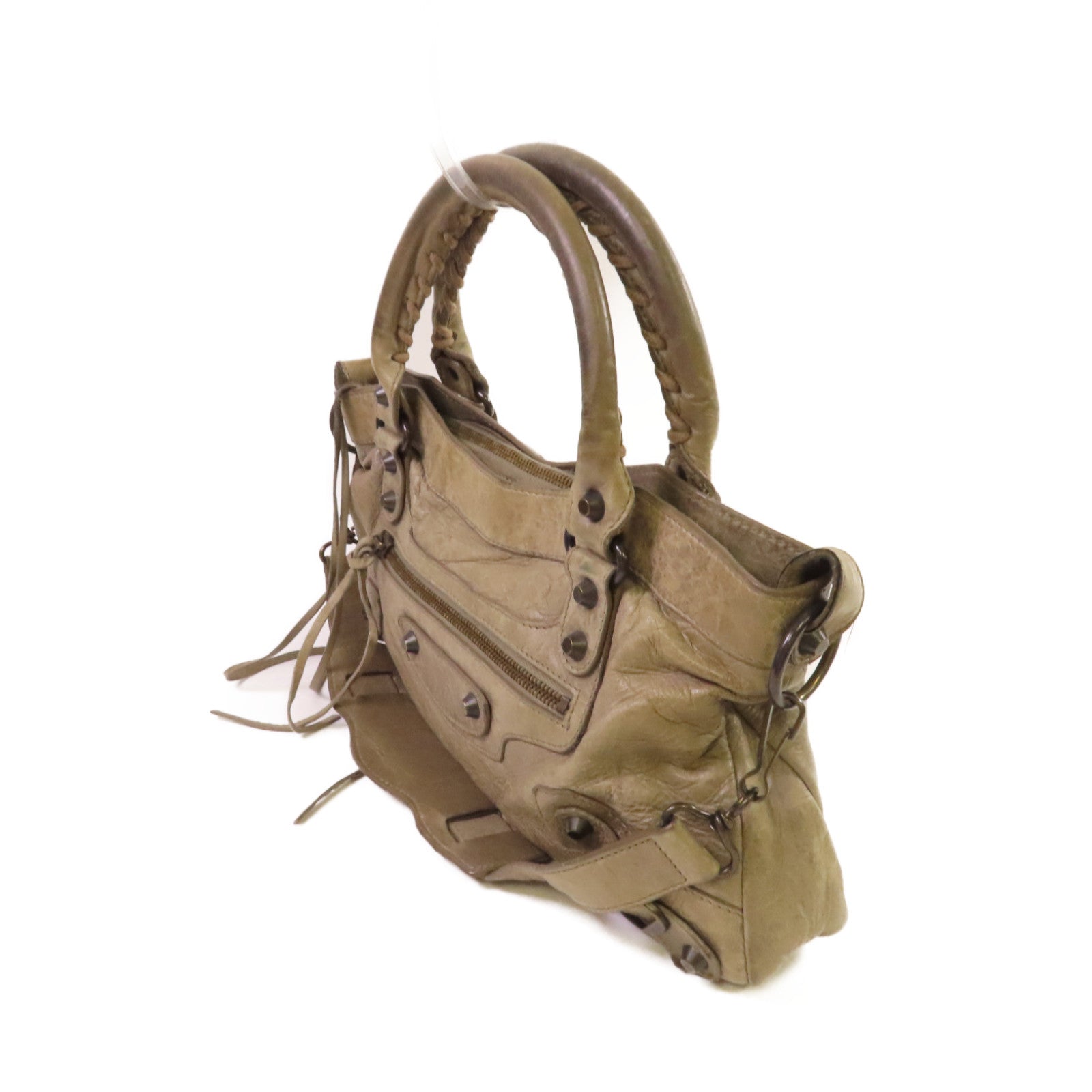 BALENCIAGA 牛皮皮革The First 2Way Shoulder Bag手挽肩背兩用袋灰色